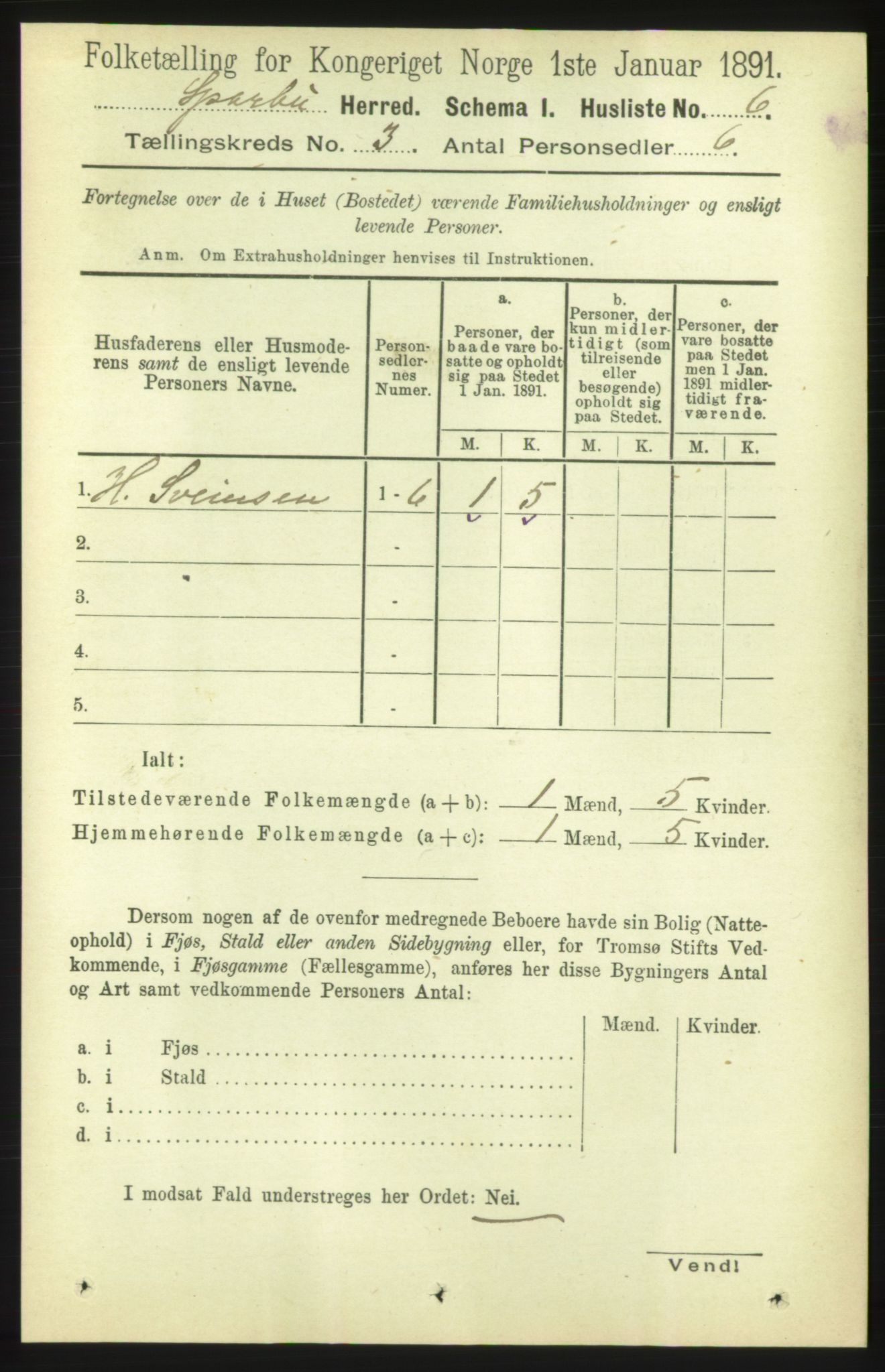 RA, 1891 census for 1731 Sparbu, 1891, p. 801