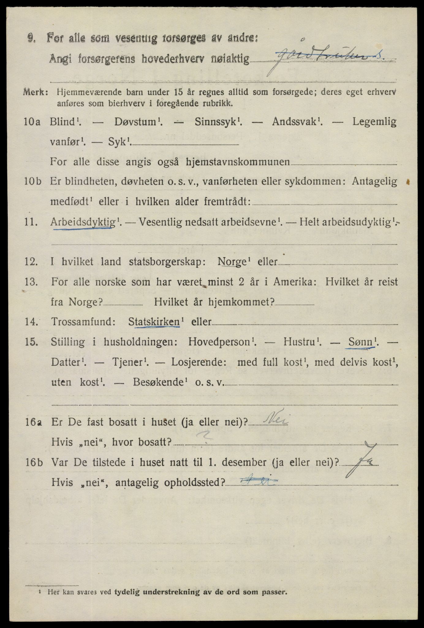 SAO, 1920 census for Spydeberg, 1920, p. 5640