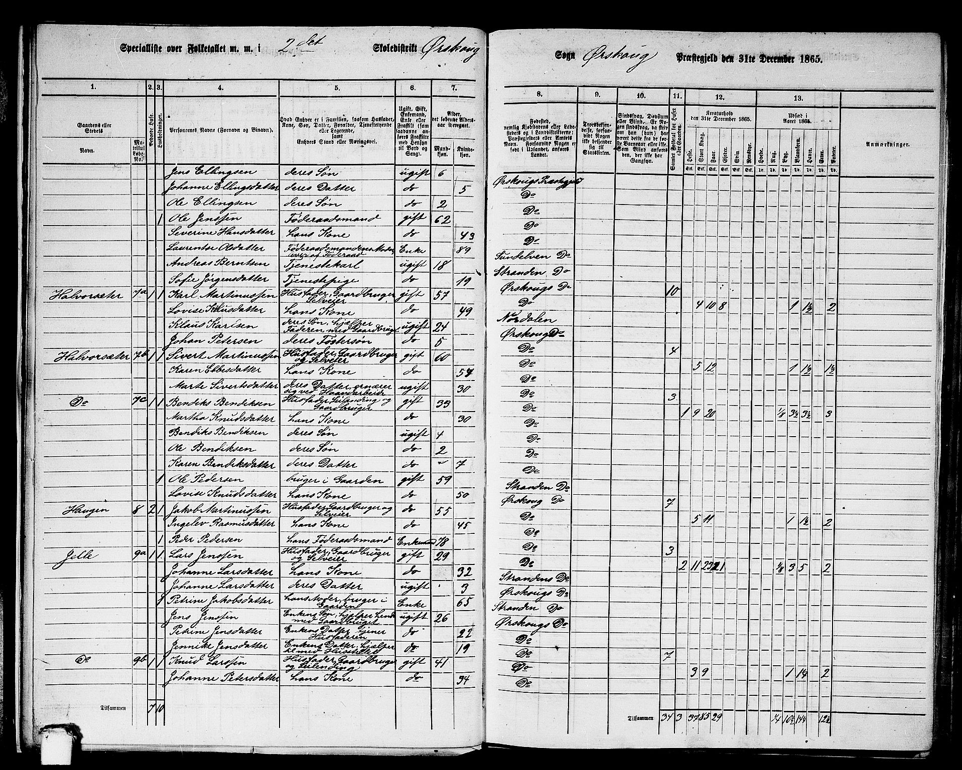 RA, 1865 census for Ørskog, 1865, p. 15