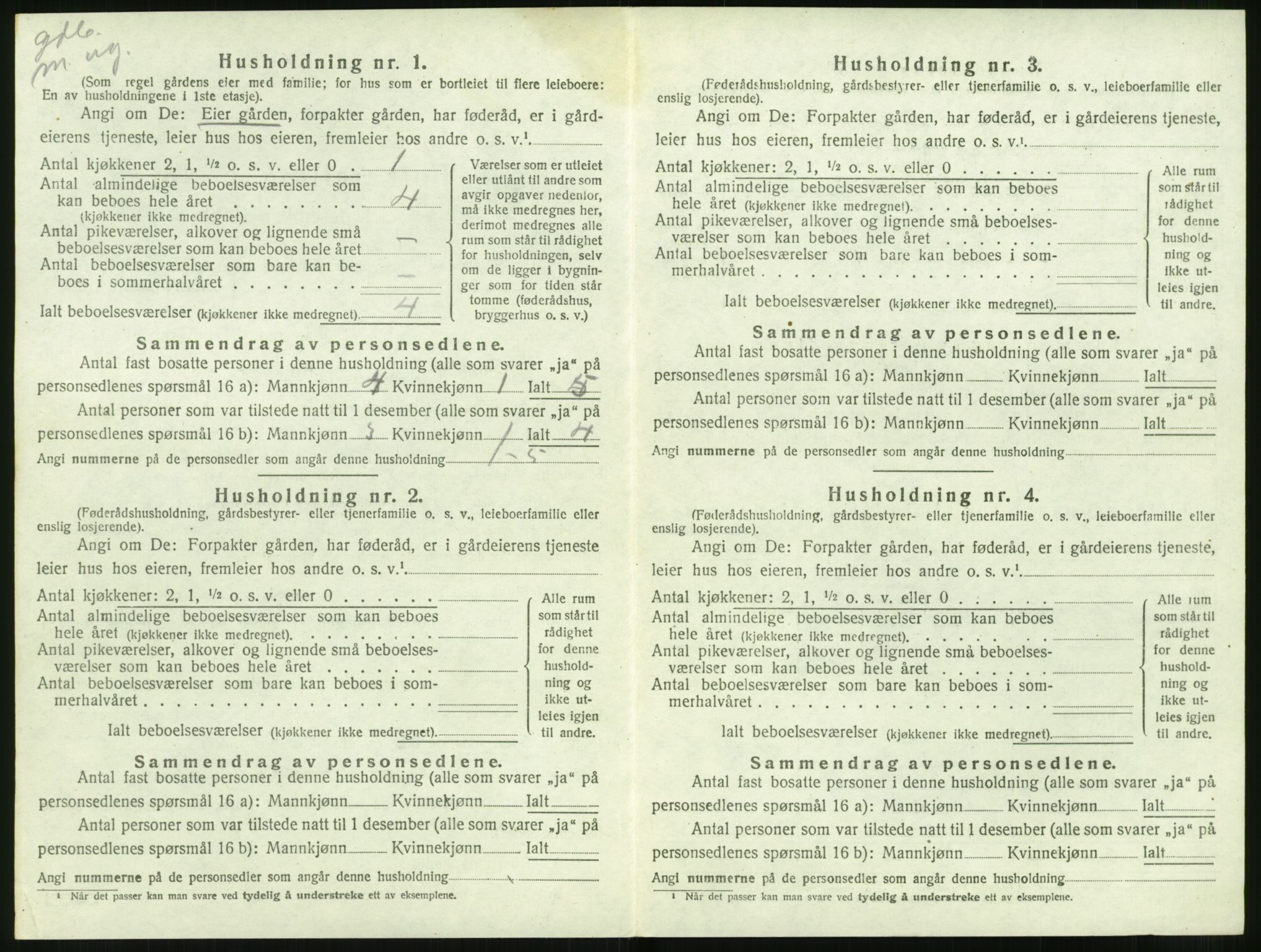 SAT, 1920 census for Volda, 1920, p. 1561