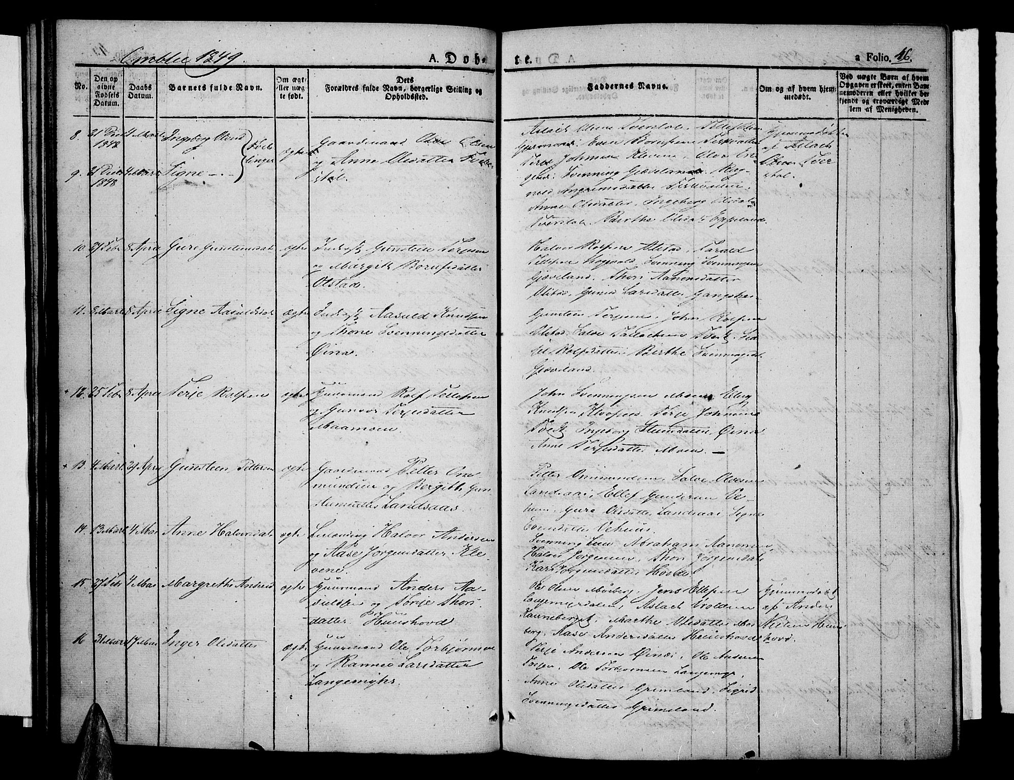 Åmli sokneprestkontor, AV/SAK-1111-0050/F/Fa/Fac/L0007: Parish register (official) no. A 7 /1, 1829-1851, p. 46