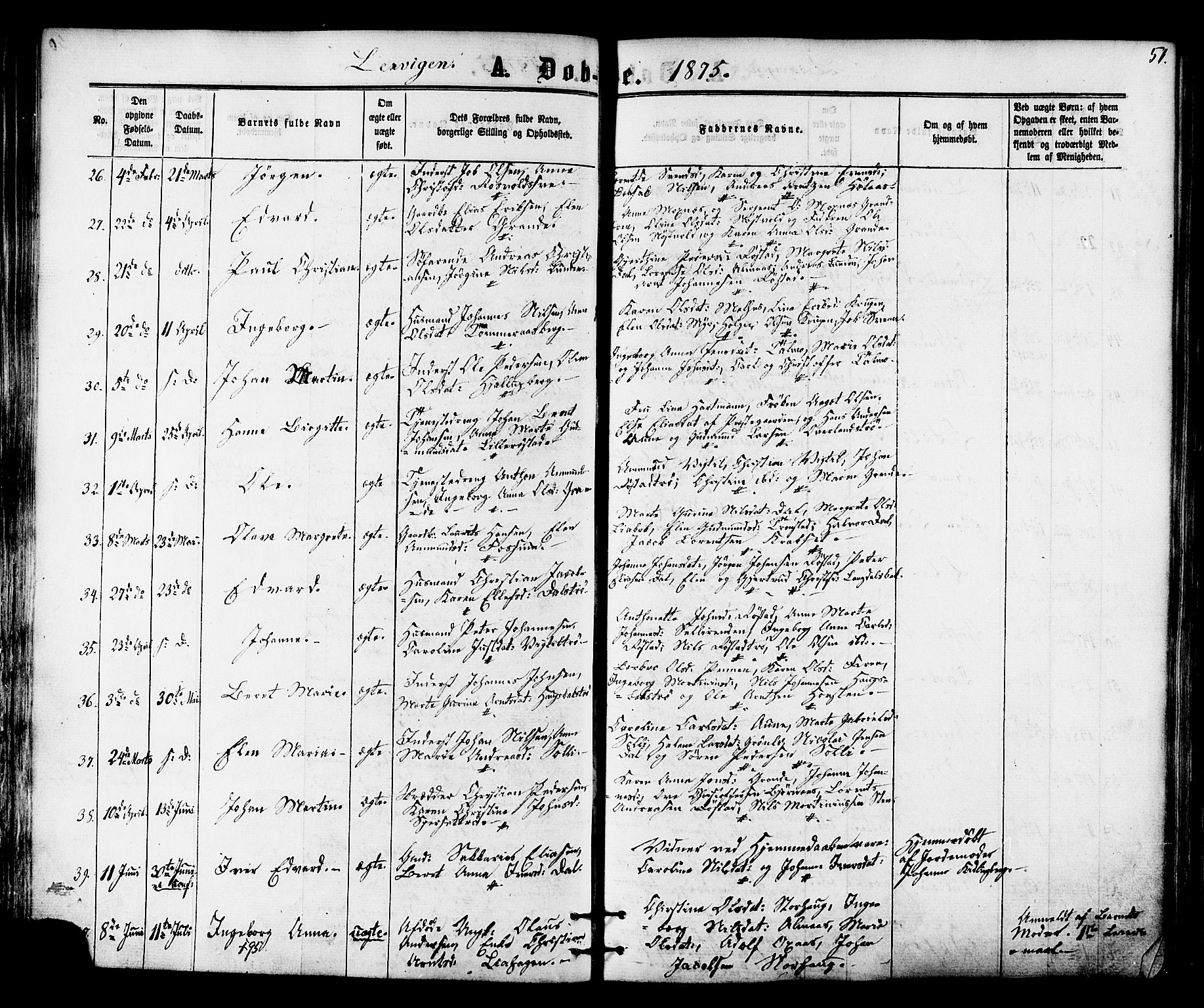 Ministerialprotokoller, klokkerbøker og fødselsregistre - Nord-Trøndelag, SAT/A-1458/701/L0009: Parish register (official) no. 701A09 /1, 1864-1882, p. 51