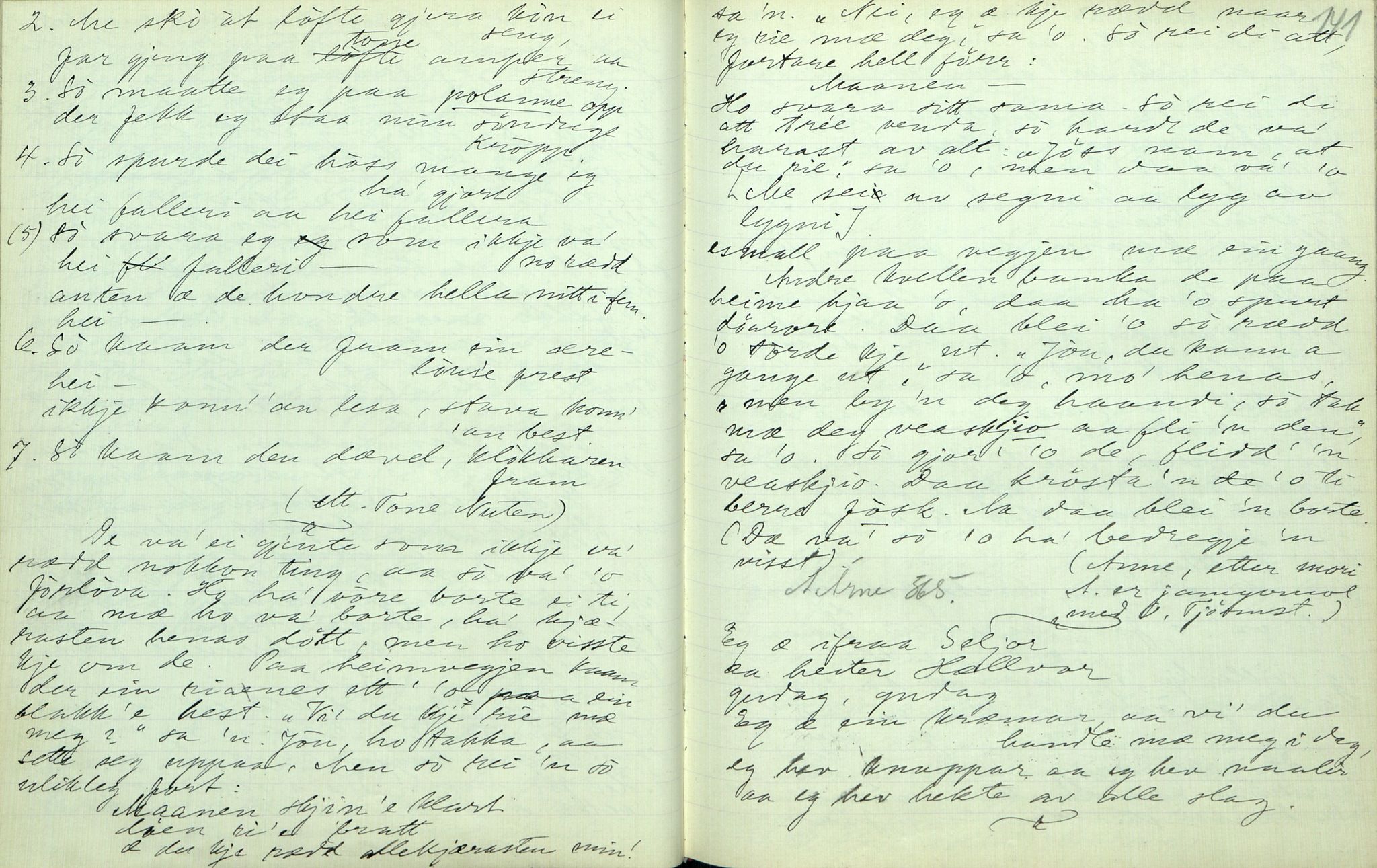 Rikard Berge, TEMU/TGM-A-1003/F/L0006/0045: 201-250 / 245 Kviteseid. Skrive av Marte Rudsodden, 1913, p. 140-141