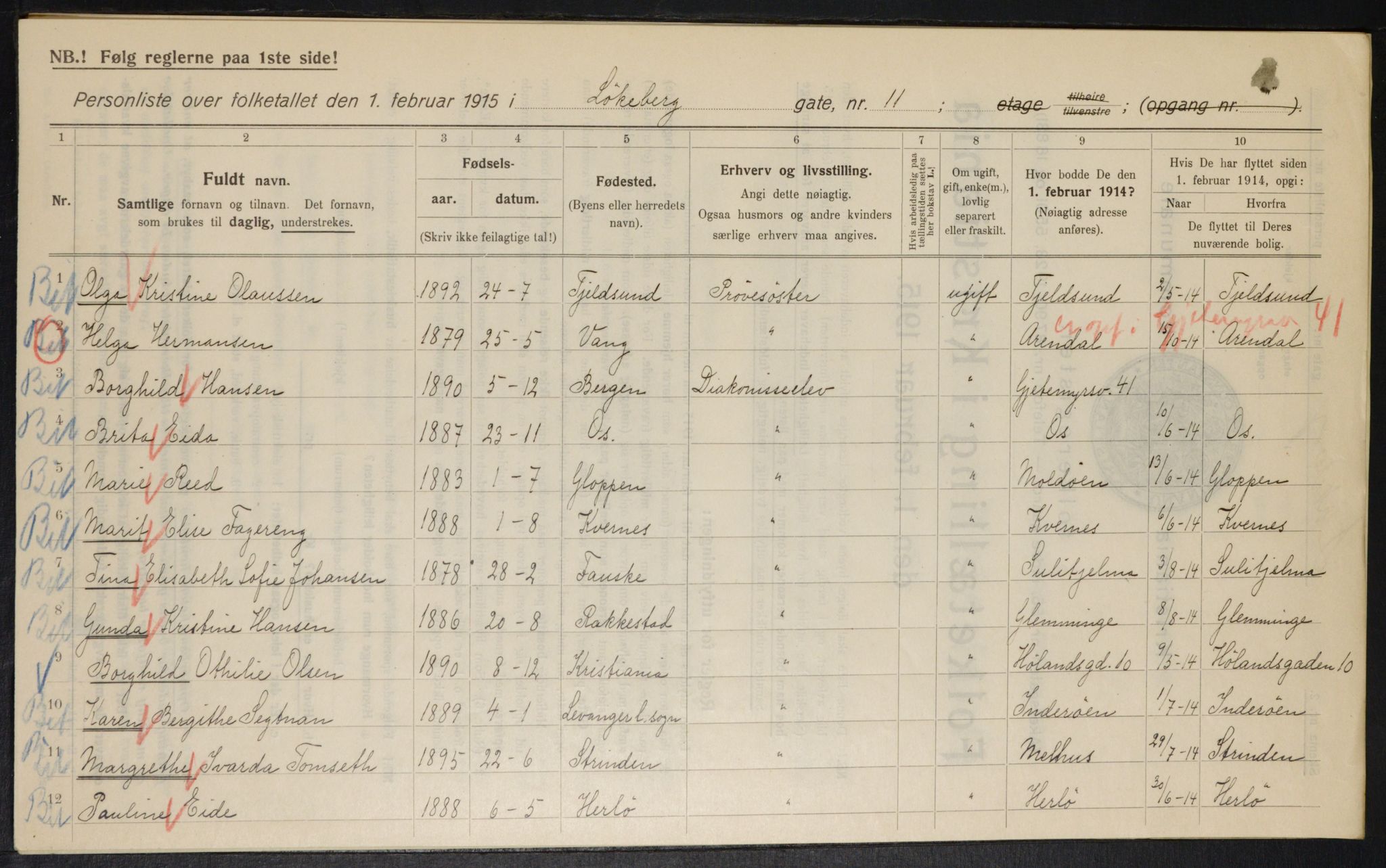 OBA, Municipal Census 1915 for Kristiania, 1915, p. 57996