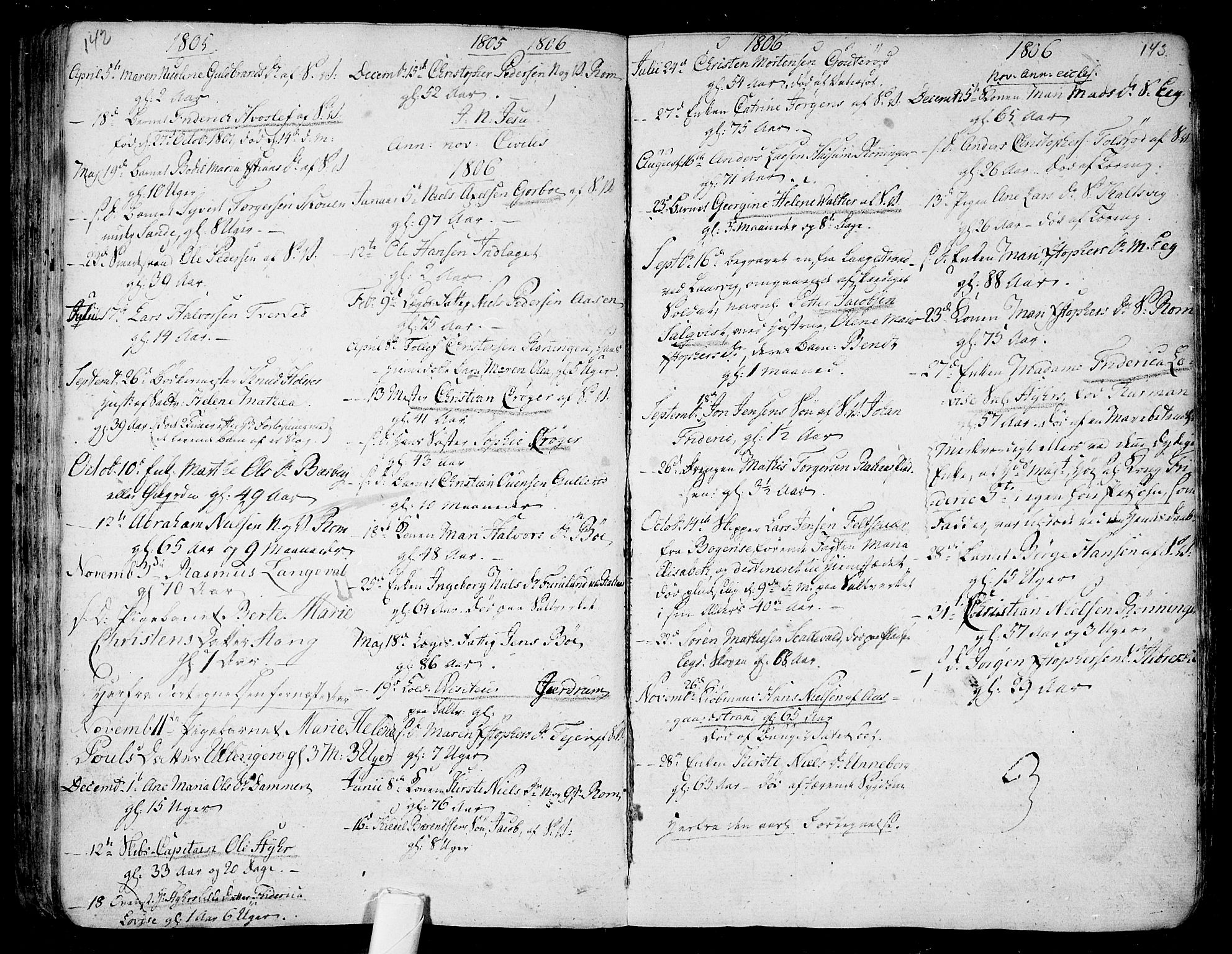 Sem kirkebøker, AV/SAKO-A-5/F/Fb/L0003: Parish register (official) no. II 3, 1792-1814, p. 142-143