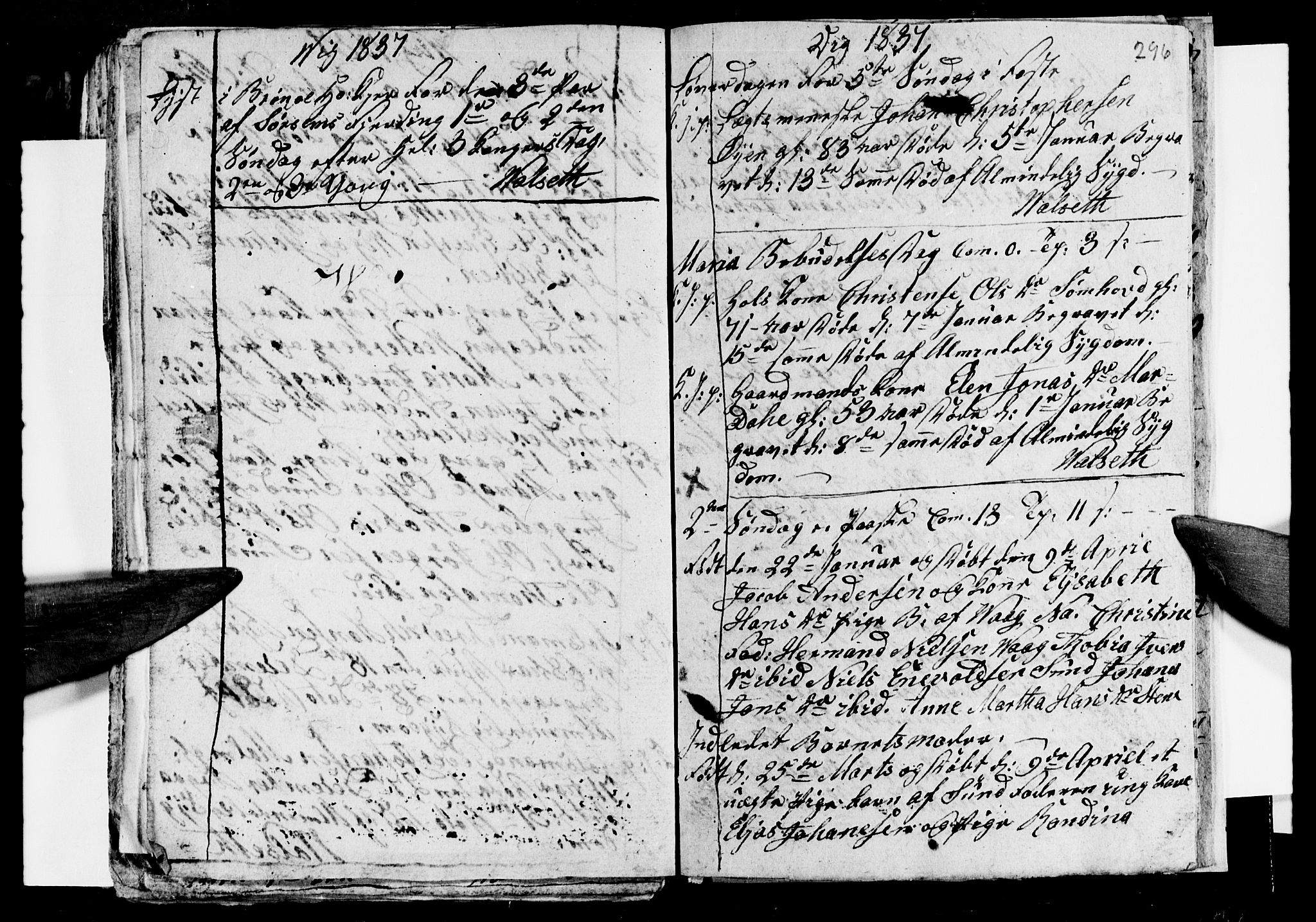 Ministerialprotokoller, klokkerbøker og fødselsregistre - Nordland, AV/SAT-A-1459/812/L0185: Parish register (copy) no. 812C03, 1815-1837, p. 296