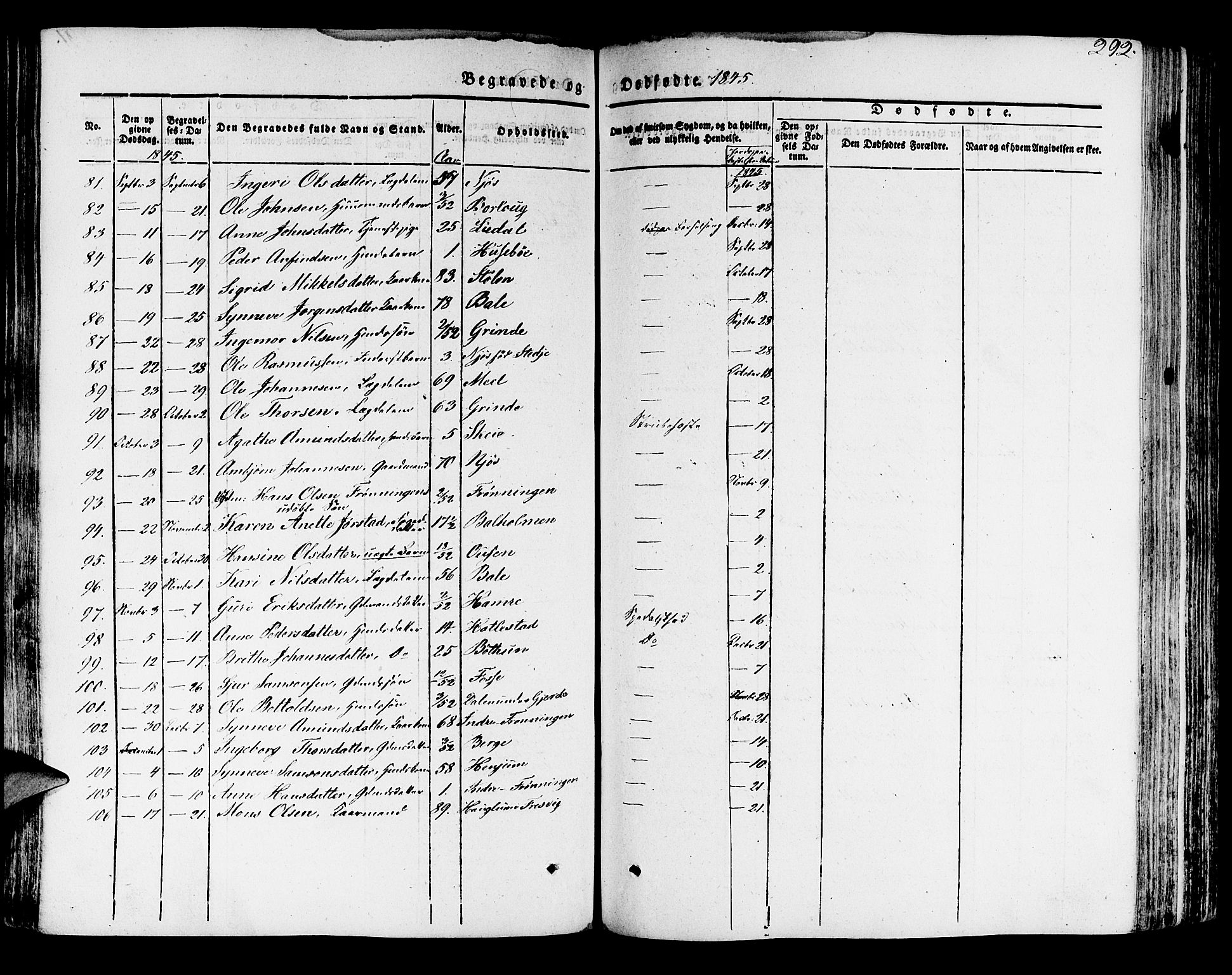 Leikanger sokneprestembete, AV/SAB-A-81001/H/Haa/Haaa/L0007: Parish register (official) no. A 7, 1838-1851, p. 292