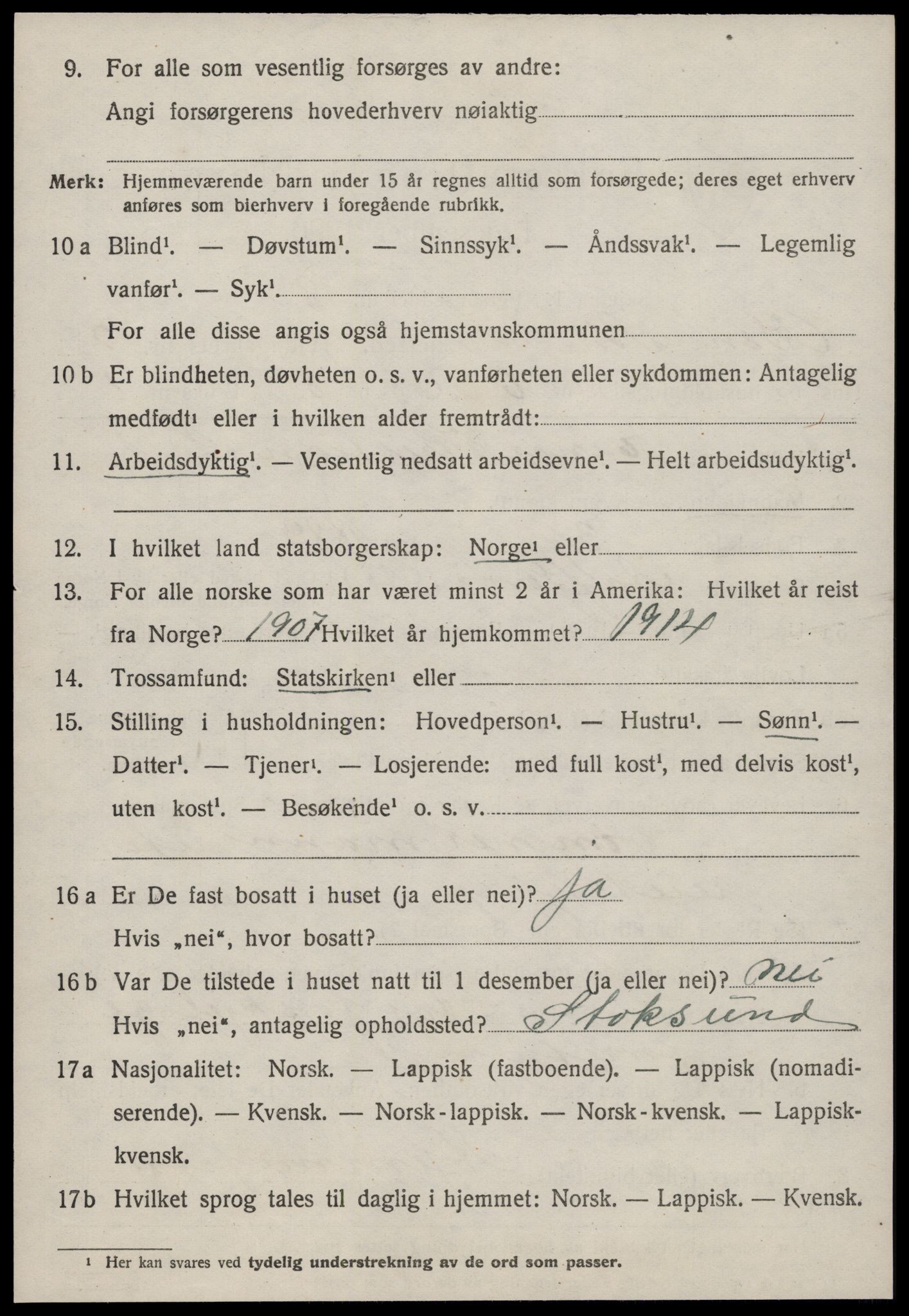 SAT, 1920 census for Osen, 1920, p. 1264