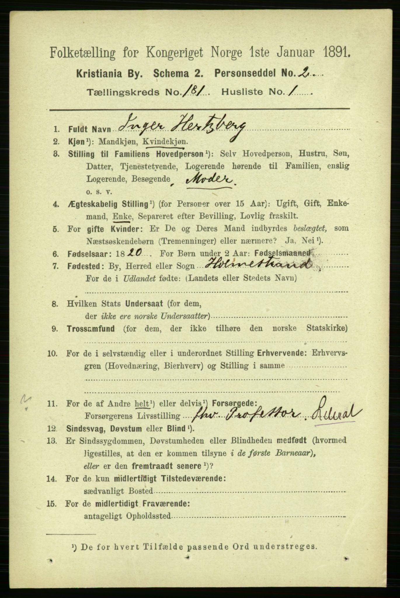 RA, 1891 census for 0301 Kristiania, 1891, p. 108489