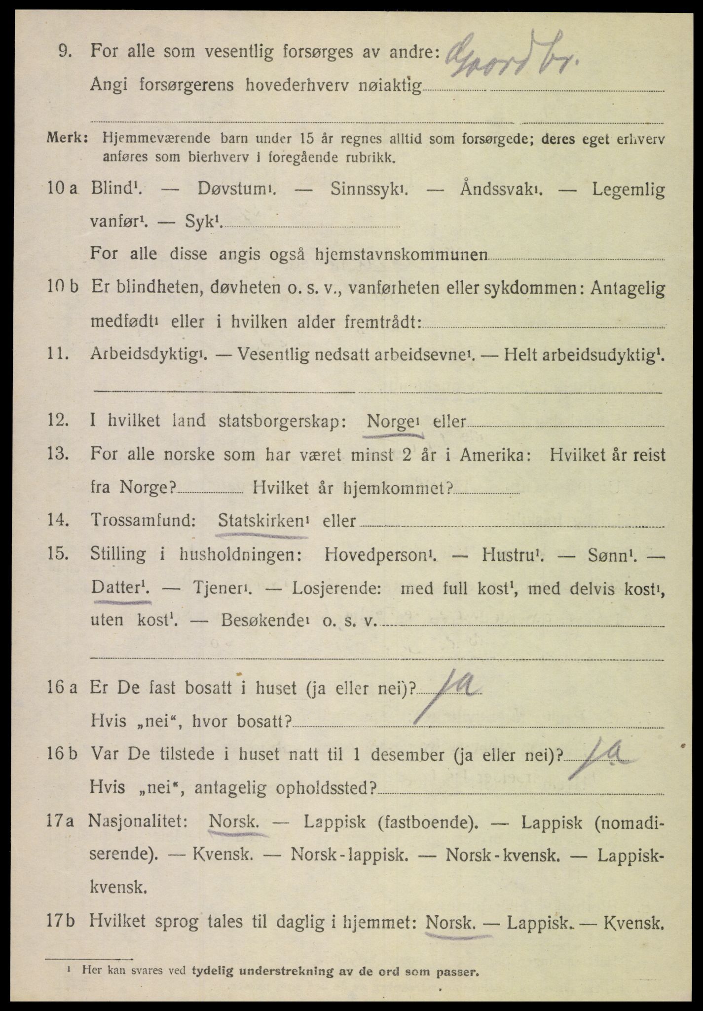 SAT, 1920 census for Steigen, 1920, p. 1939