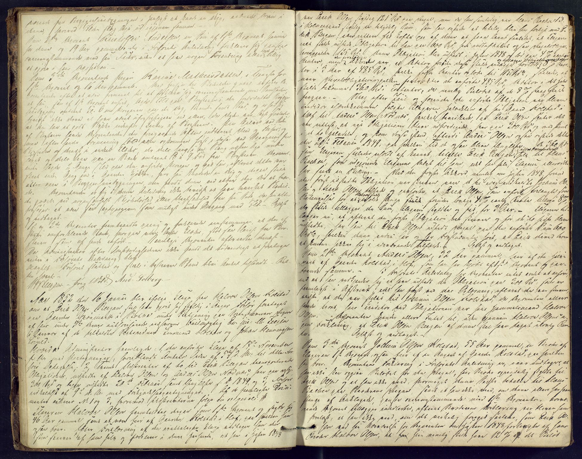 Nordre Jarlsberg sorenskriveri, AV/SAKO-A-80/F/Fb/Fba/L0011: Ekstrarettsprotokoll, 1851-1855, p. 13