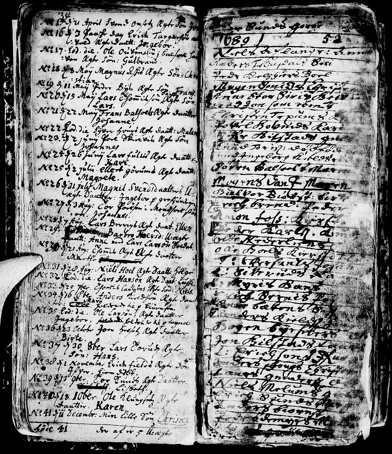 Nes prestekontor, Hedmark, AV/SAH-PREST-020/L/La/L0001: Parish register (copy) no. 1, 1663-1784, p. 34-35