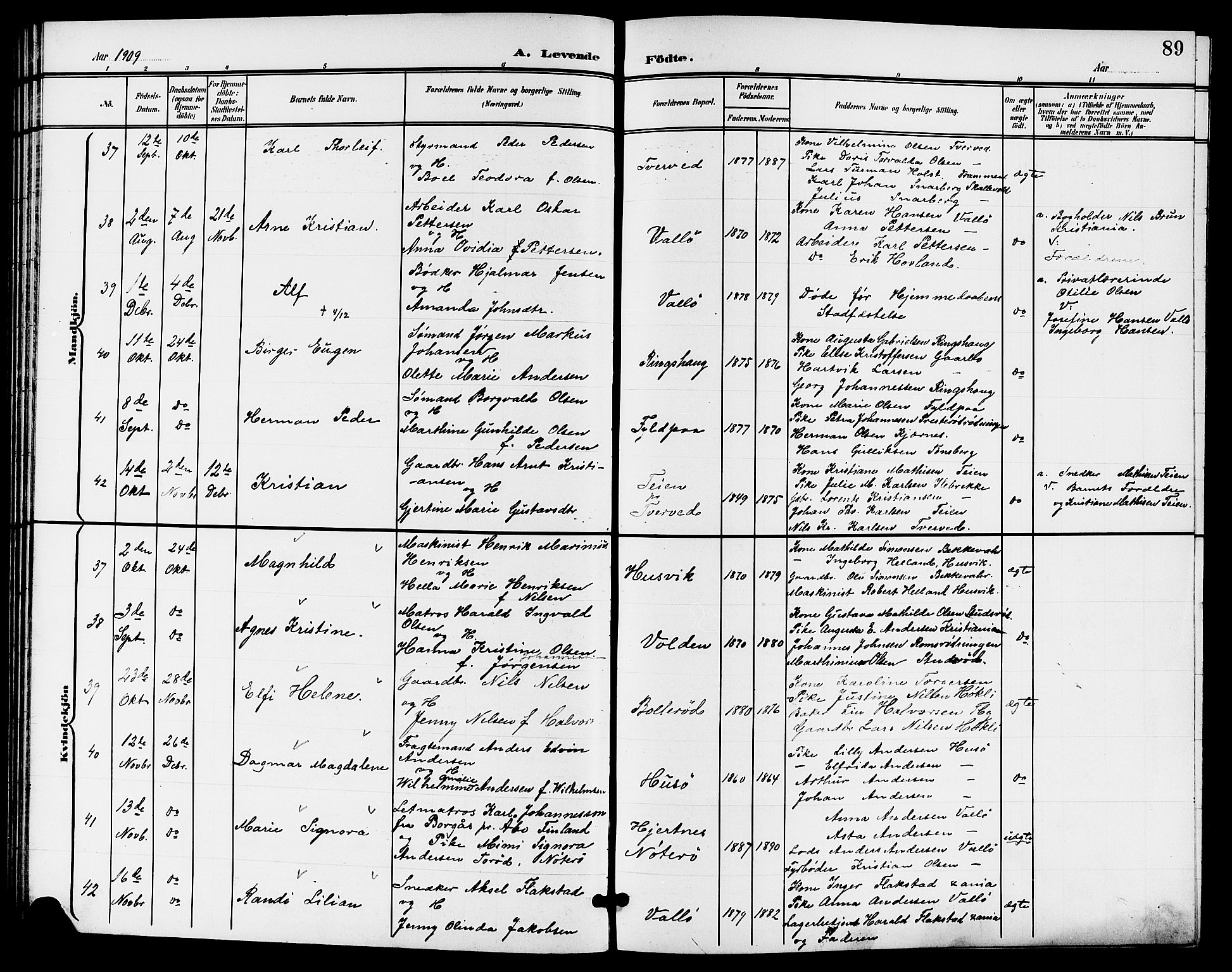 Sem kirkebøker, AV/SAKO-A-5/G/Gb/L0003: Parish register (copy) no. II 3, 1900-1913, p. 89