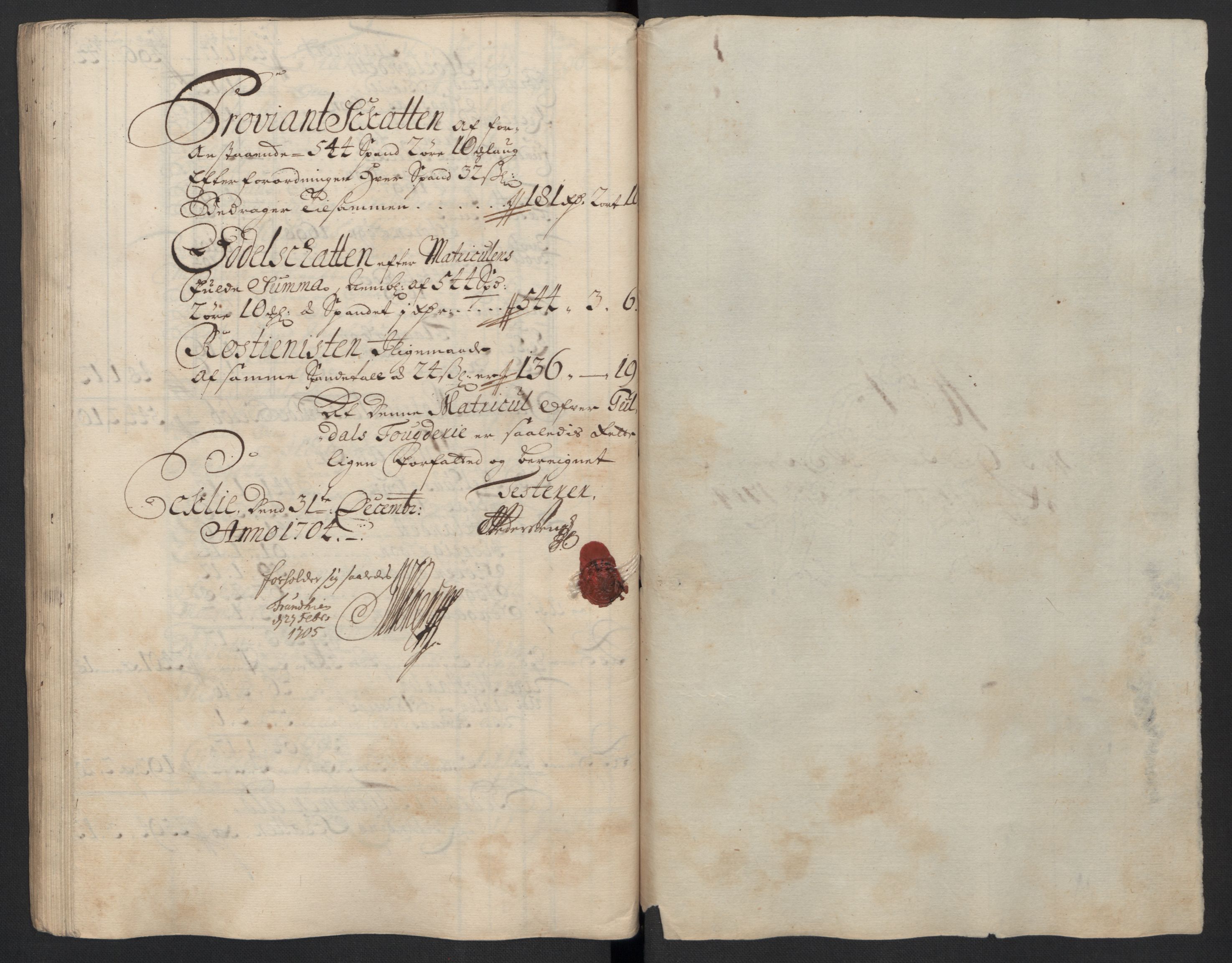 Rentekammeret inntil 1814, Reviderte regnskaper, Fogderegnskap, AV/RA-EA-4092/R60/L3954: Fogderegnskap Orkdal og Gauldal, 1704, p. 307