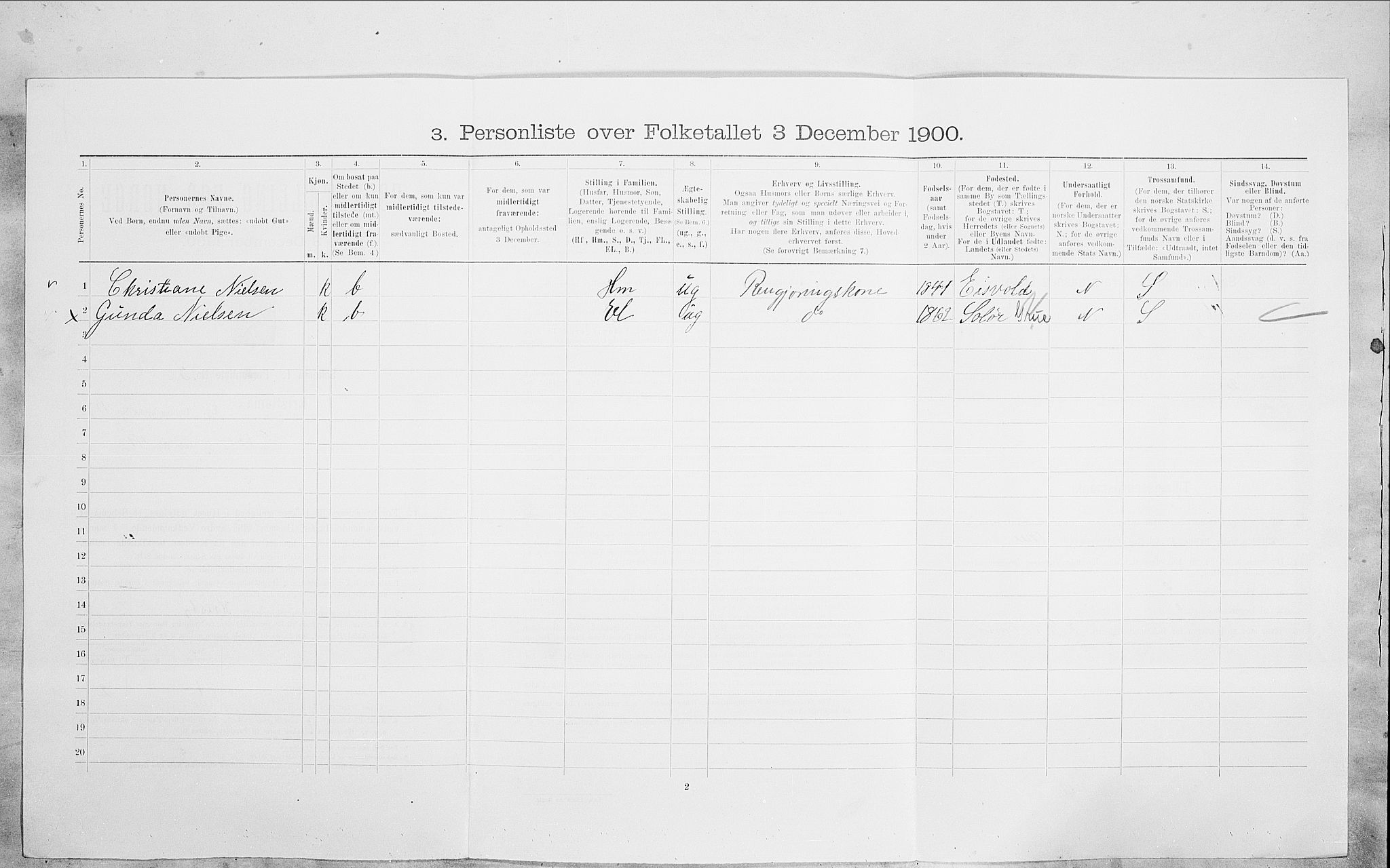 SAO, 1900 census for Kristiania, 1900, p. 92588