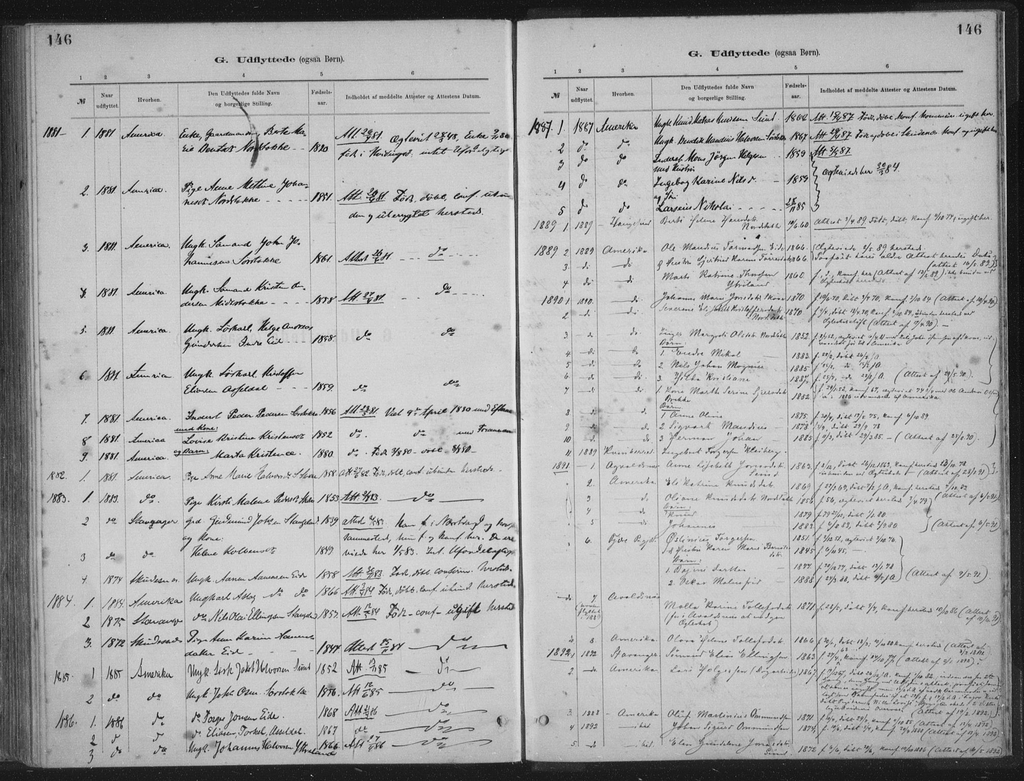 Kopervik sokneprestkontor, SAST/A-101850/H/Ha/Haa/L0002: Parish register (official) no. A 2, 1880-1912, p. 146