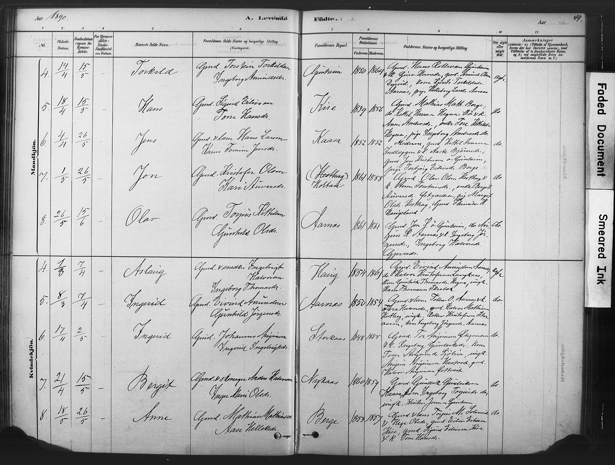 Sauherad kirkebøker, AV/SAKO-A-298/F/Fb/L0002: Parish register (official) no. II 2, 1878-1901, p. 49