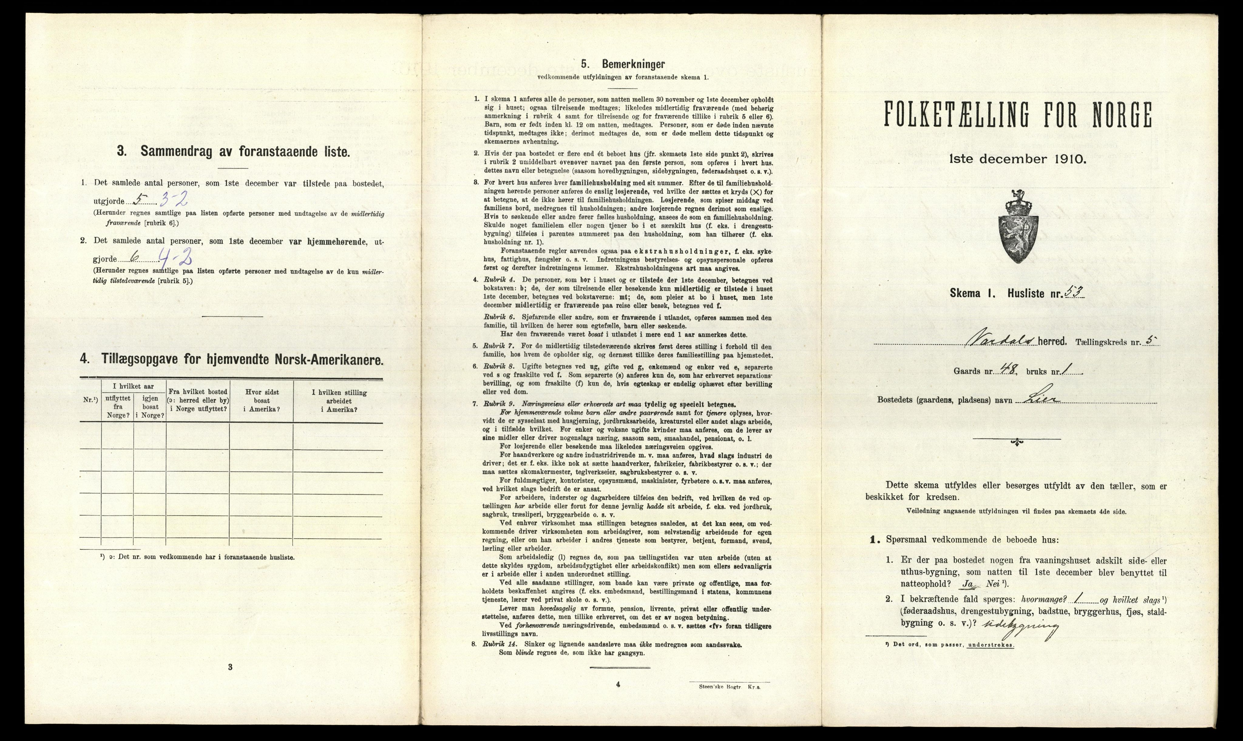 RA, 1910 census for Vardal, 1910, p. 704