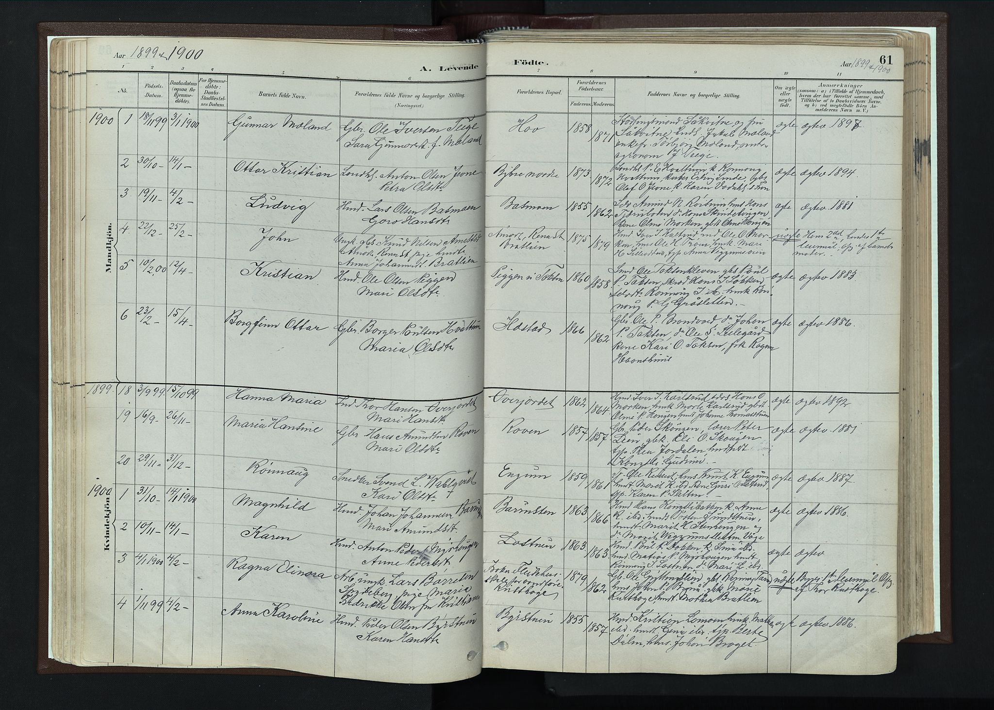 Nord-Fron prestekontor, SAH/PREST-080/H/Ha/Haa/L0004: Parish register (official) no. 4, 1884-1914, p. 61
