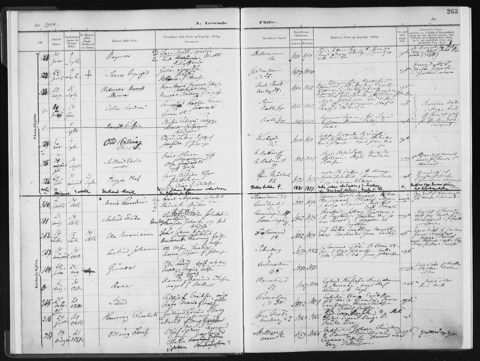 Ministerialprotokoller, klokkerbøker og fødselsregistre - Sør-Trøndelag, SAT/A-1456/604/L0200: Parish register (official) no. 604A20II, 1901-1908, p. 263