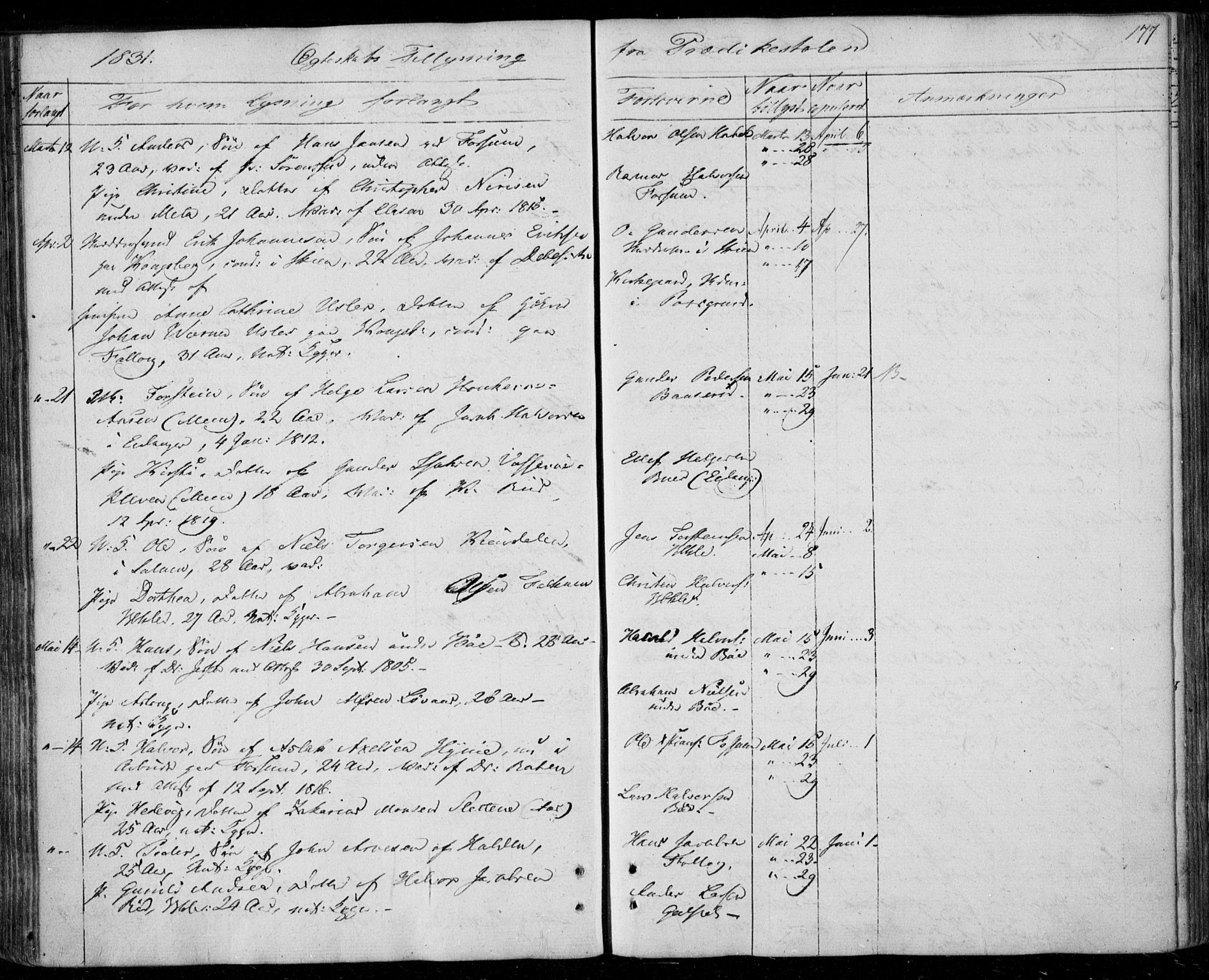 Gjerpen kirkebøker, AV/SAKO-A-265/F/Fa/L0005: Parish register (official) no. I 5, 1823-1829, p. 177