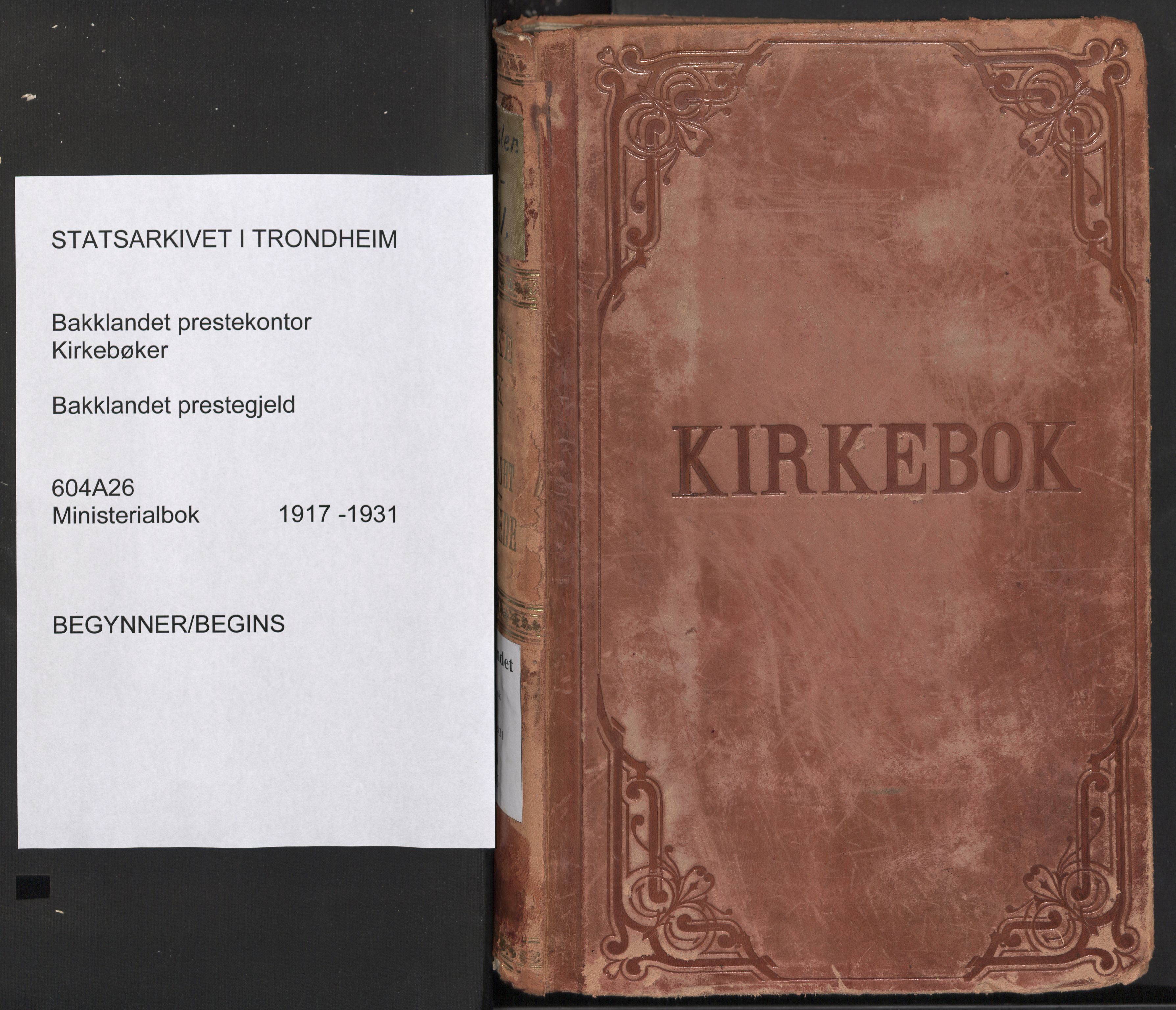 Ministerialprotokoller, klokkerbøker og fødselsregistre - Sør-Trøndelag, SAT/A-1456/604/L0206: Parish register (official) no. 604A26, 1917-1931