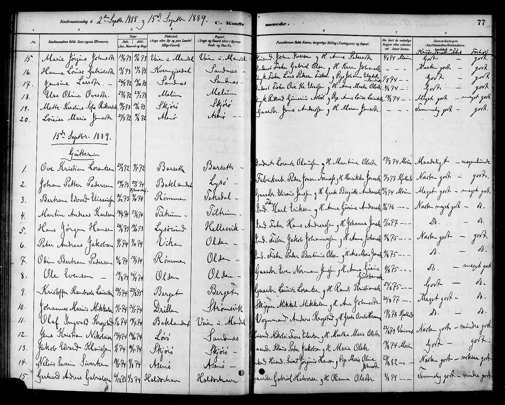 Ministerialprotokoller, klokkerbøker og fødselsregistre - Sør-Trøndelag, SAT/A-1456/654/L0663: Parish register (official) no. 654A01, 1880-1894, p. 77