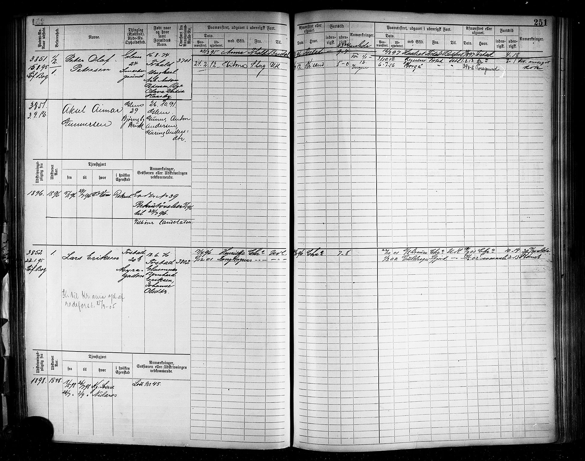 Fredrikstad mønstringskontor, SAO/A-10569b/F/Fc/Fcb/L0014: Hovedrulle, 1892-1898, p. 251