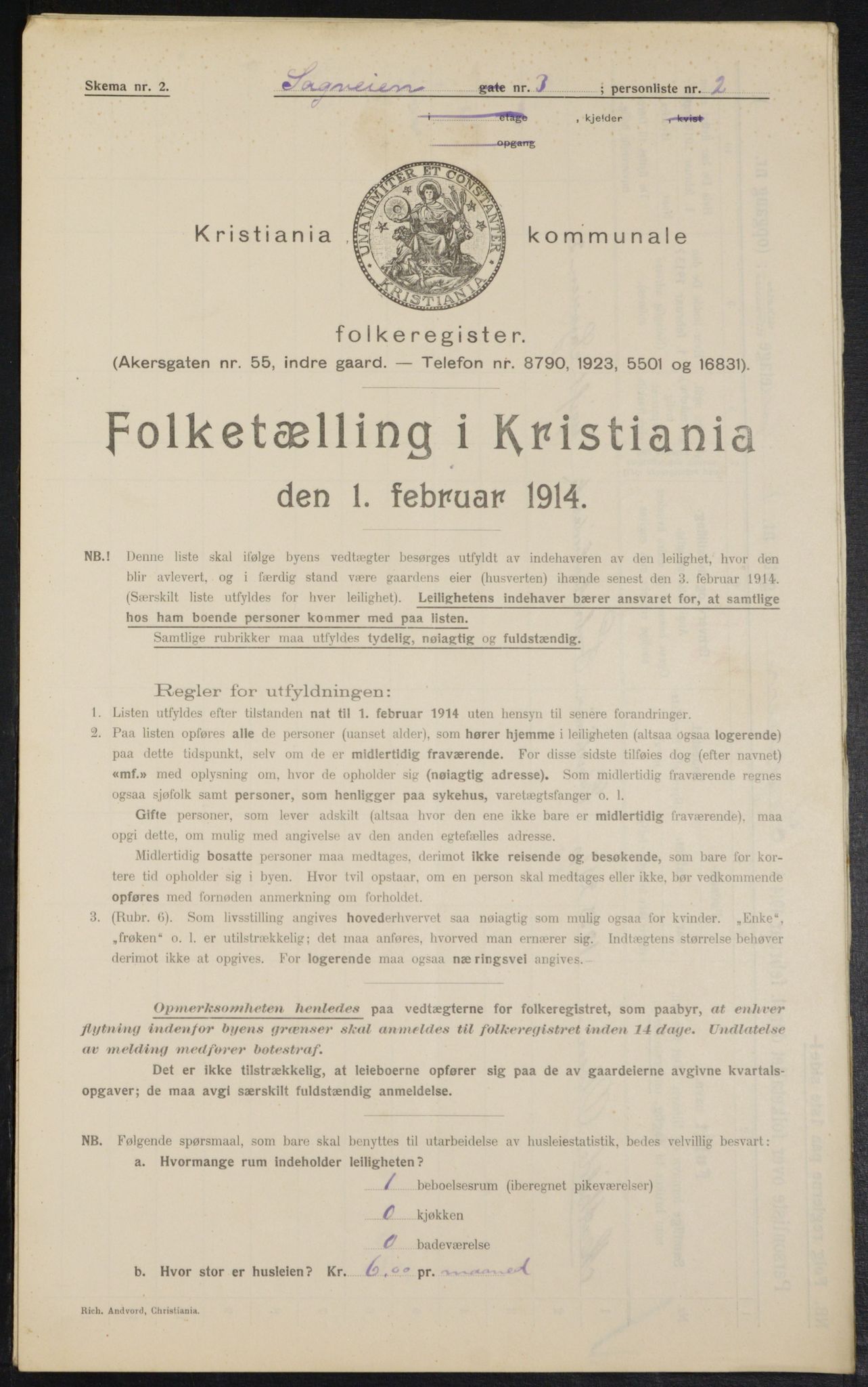 OBA, Municipal Census 1914 for Kristiania, 1914, p. 86276