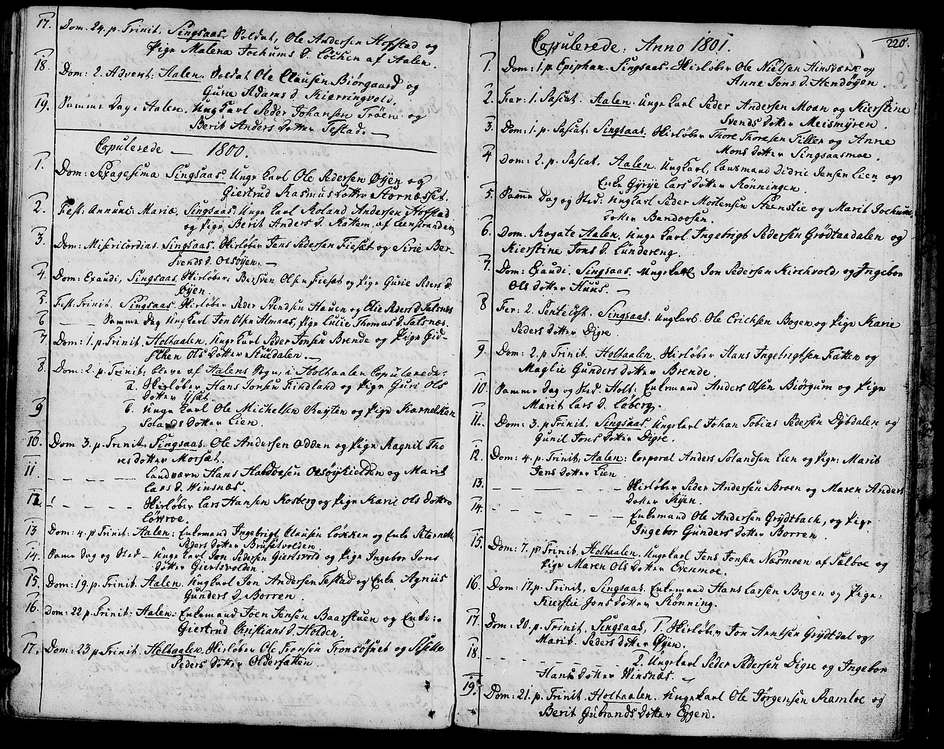 Ministerialprotokoller, klokkerbøker og fødselsregistre - Sør-Trøndelag, SAT/A-1456/685/L0952: Parish register (official) no. 685A01, 1745-1804, p. 220