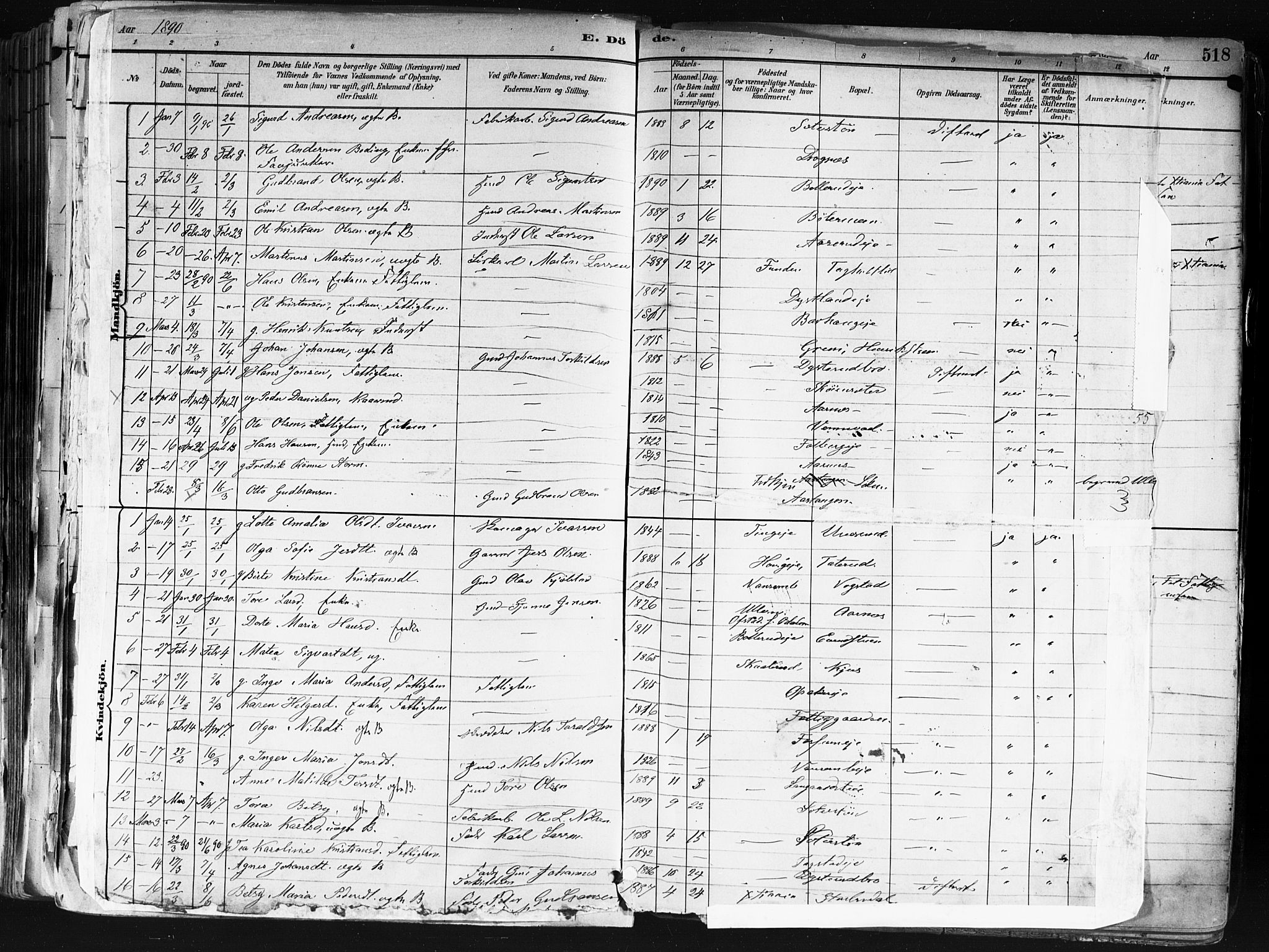 Nes prestekontor Kirkebøker, SAO/A-10410/F/Fa/L0010: Parish register (official) no. I 10, 1883-1898, p. 517