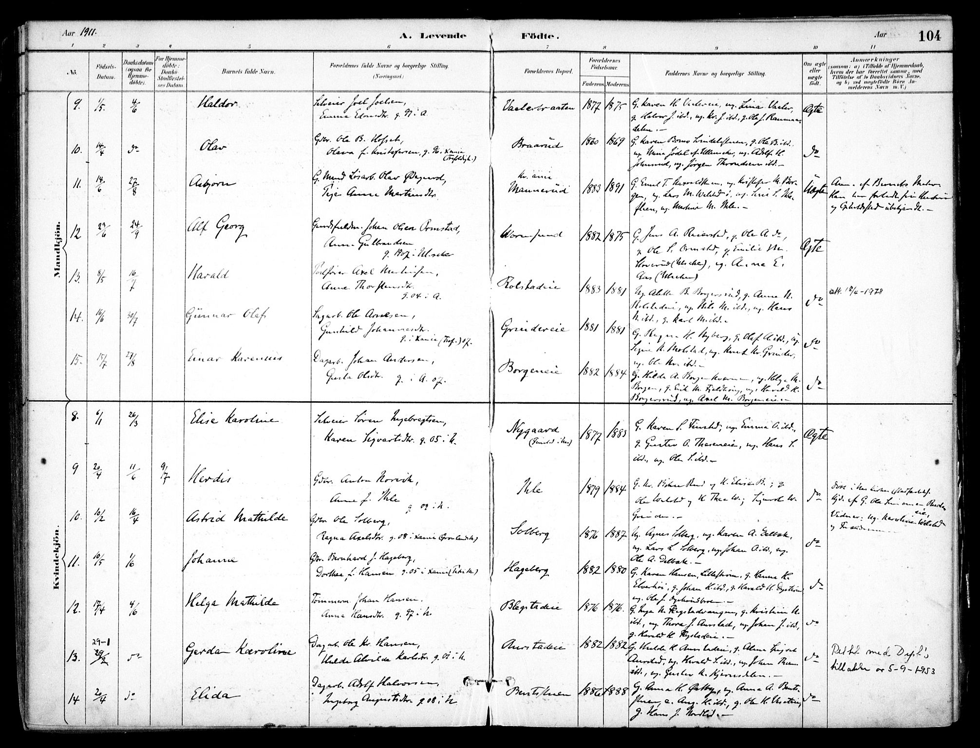Nes prestekontor Kirkebøker, SAO/A-10410/F/Fb/L0002: Parish register (official) no. II 2, 1883-1918, p. 104