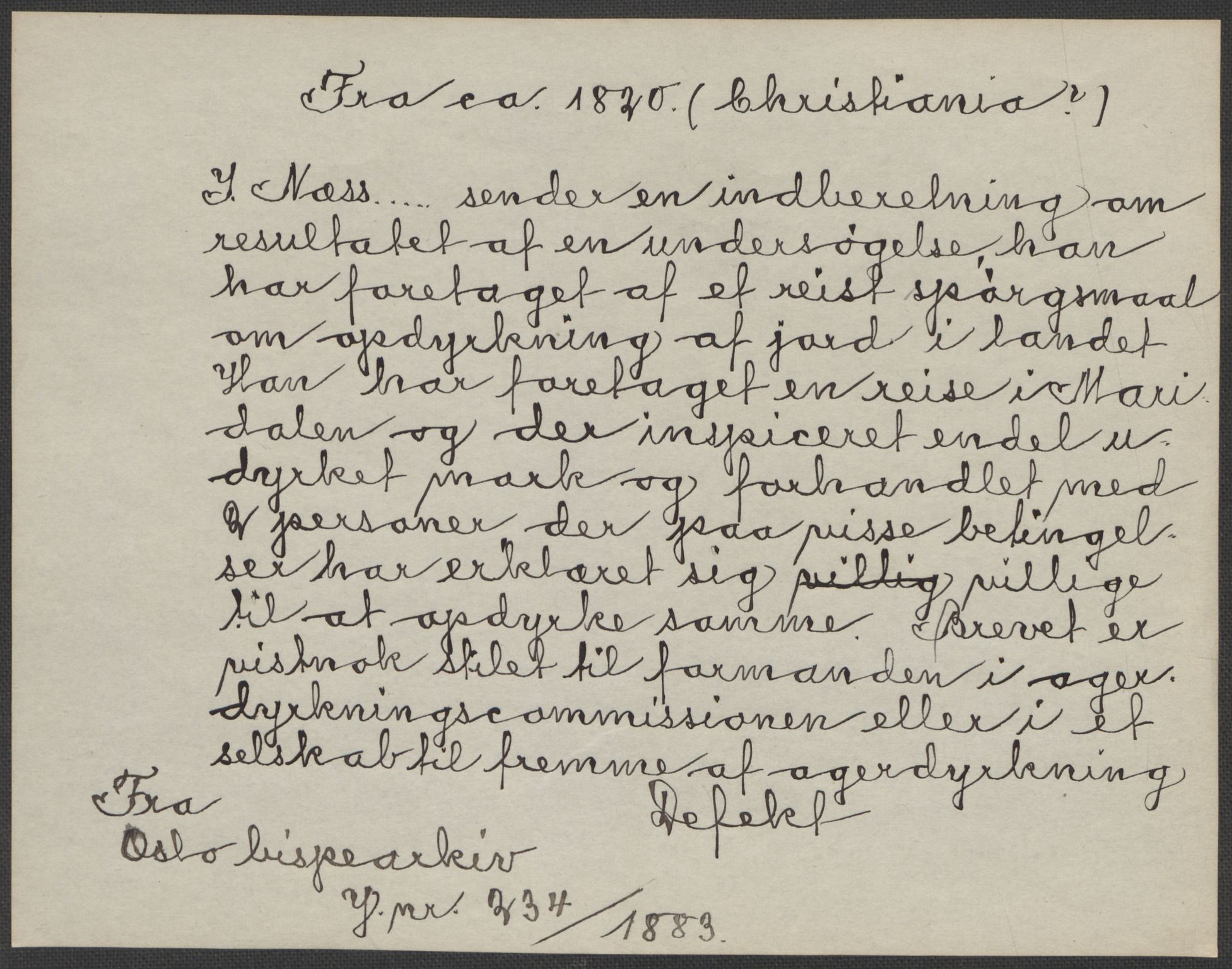 Riksarkivets diplomsamling, RA/EA-5965/F15/L0010: Prestearkiv - Akershus og Hedmark, 1577-1821, p. 70