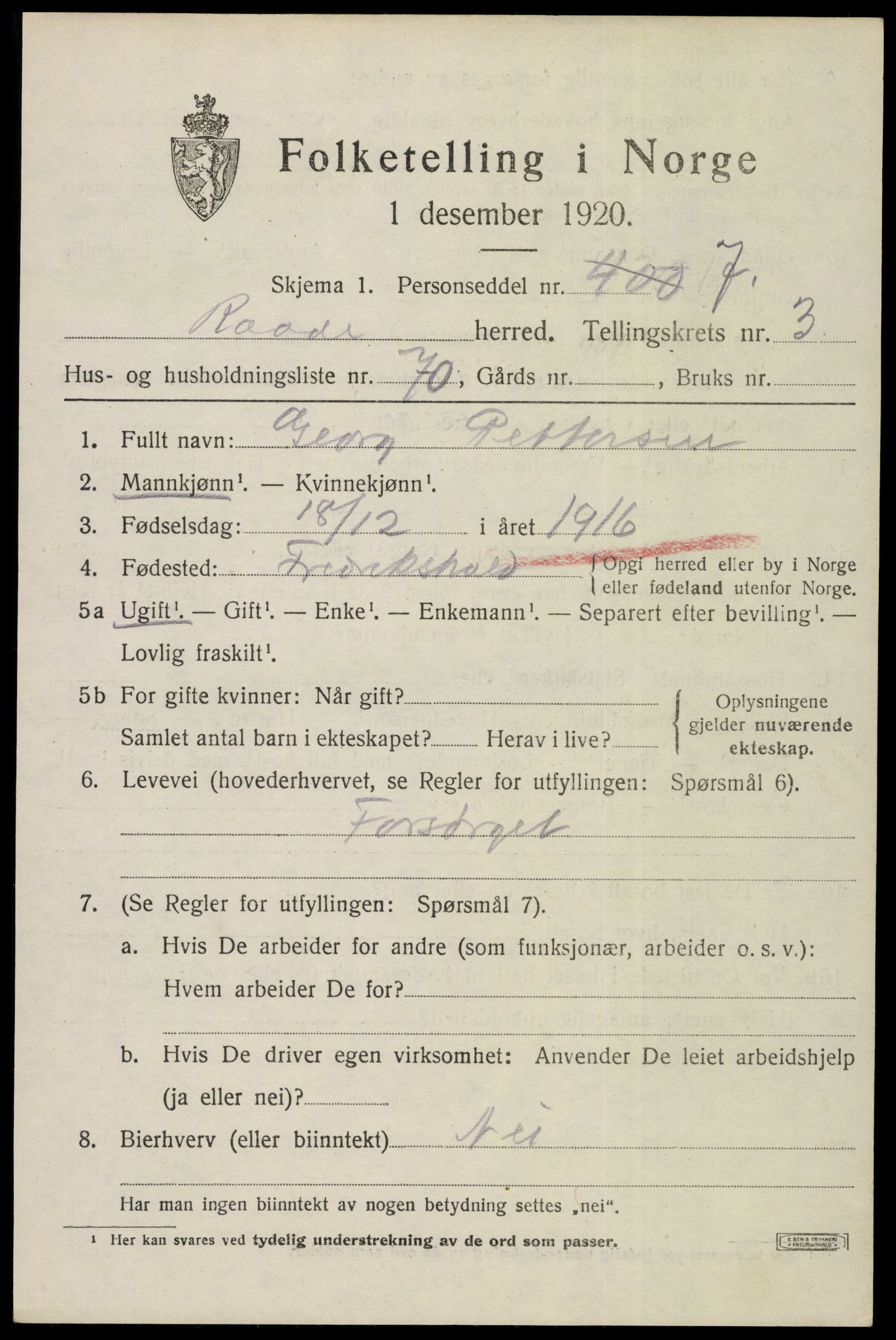 SAO, 1920 census for Råde, 1920, p. 4035