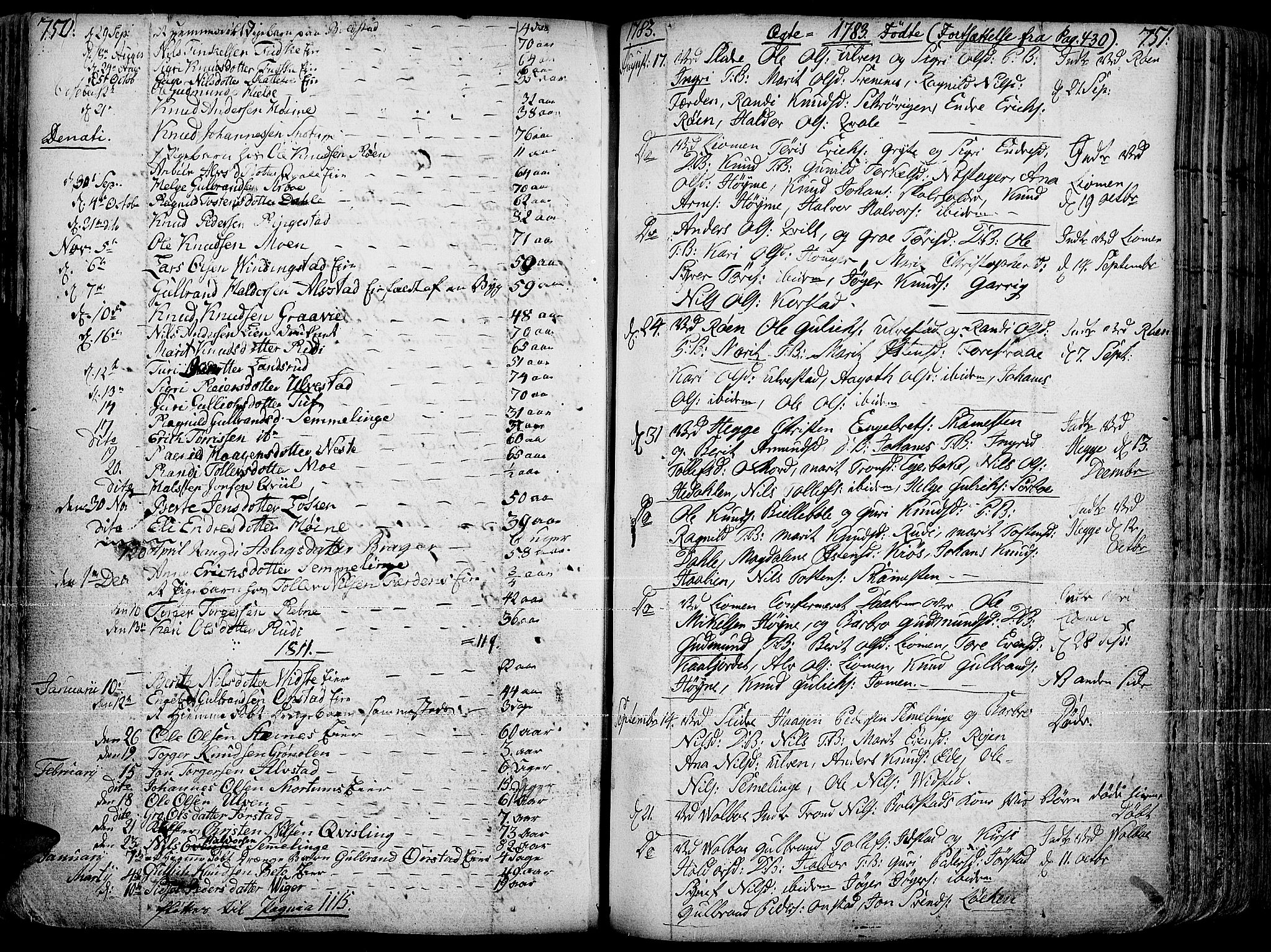 Slidre prestekontor, AV/SAH-PREST-134/H/Ha/Haa/L0001: Parish register (official) no. 1, 1724-1814, p. 750-751