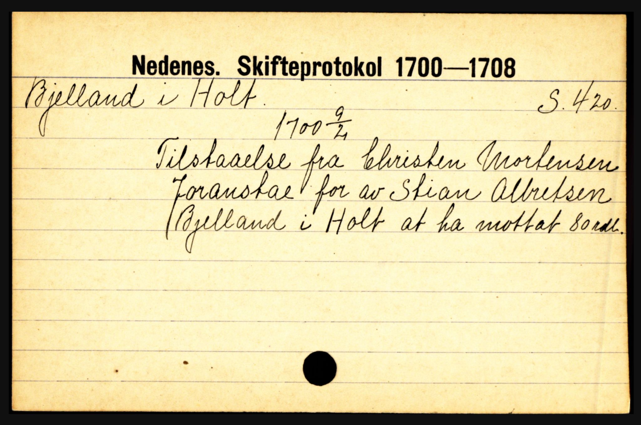 Nedenes sorenskriveri før 1824, AV/SAK-1221-0007/H, p. 2723