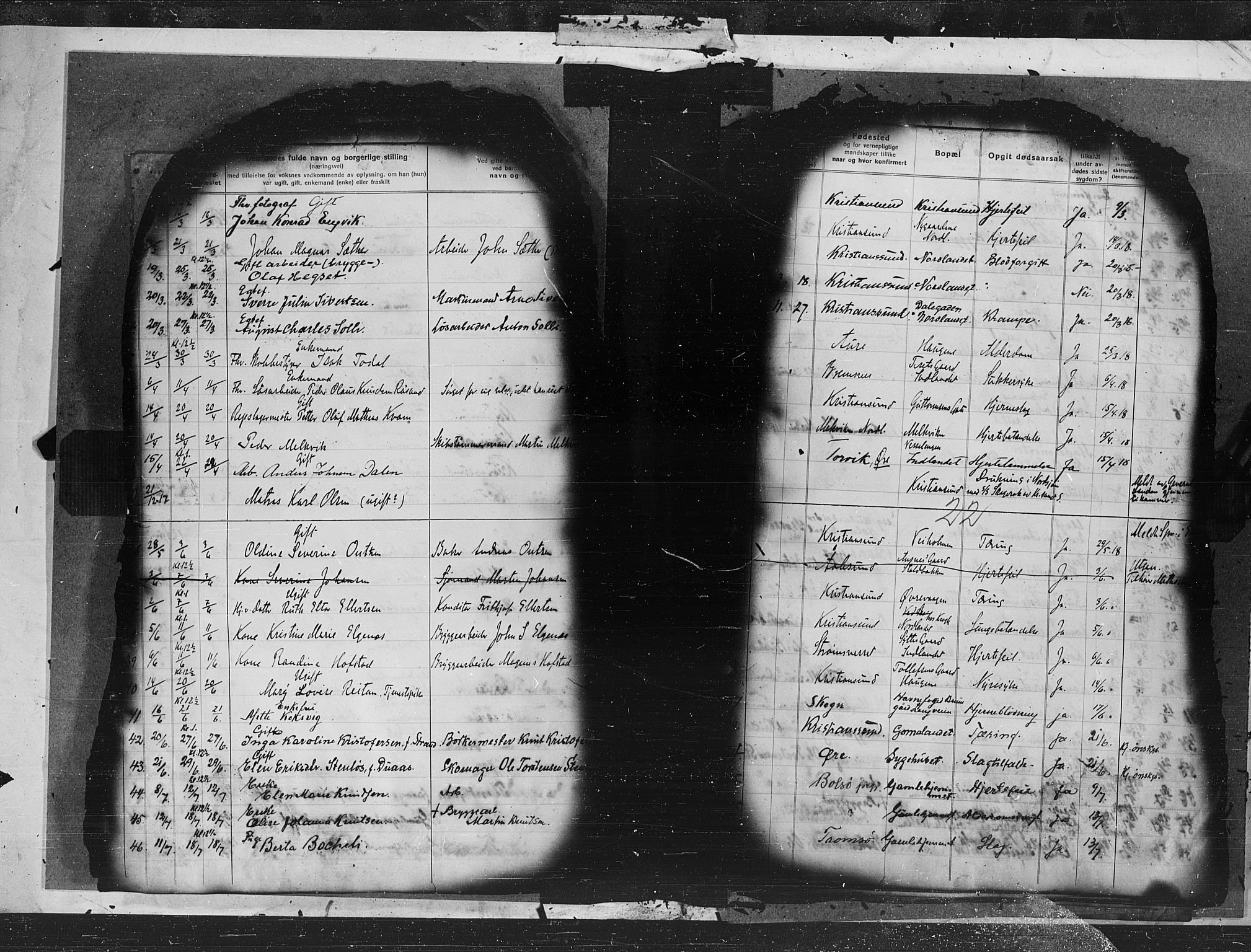 Kristiansund sokneprestkontor, AV/SAT-A-1068/1/I/I1: Parish register (official) no. 7e, 1916-1930, p. 22