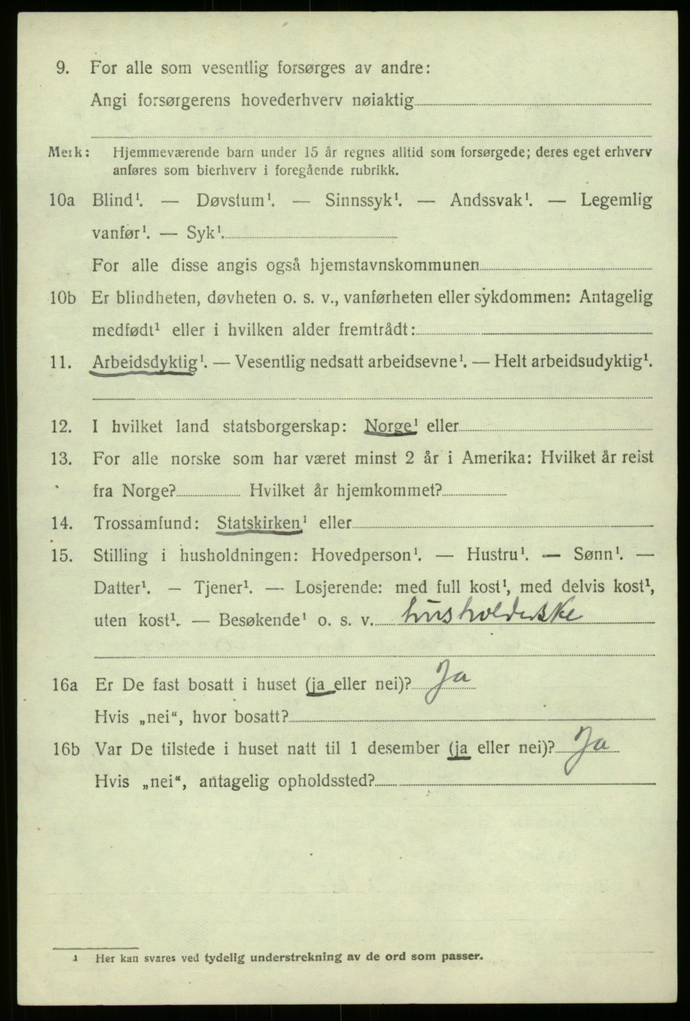 SAB, 1920 census for Lærdal, 1920, p. 2205