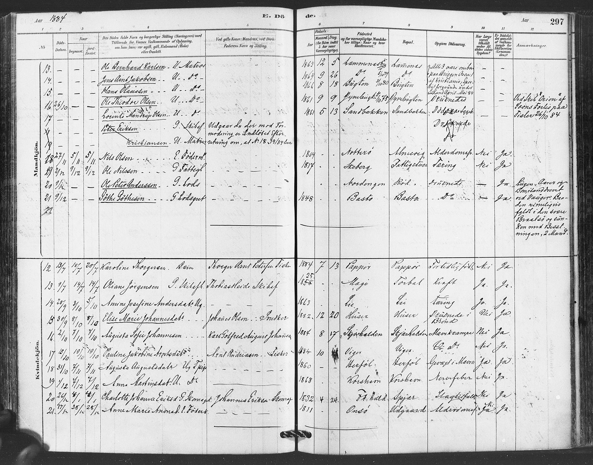 Hvaler prestekontor Kirkebøker, SAO/A-2001/F/Fa/L0008: Parish register (official) no. I 8, 1878-1895, p. 297