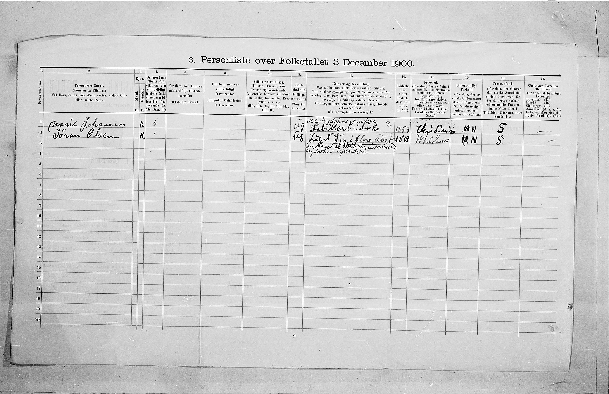 SAO, 1900 census for Kristiania, 1900, p. 114886