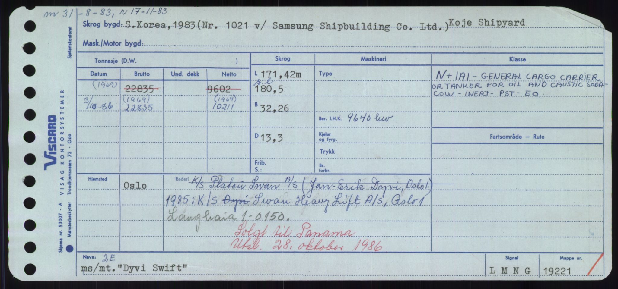 Sjøfartsdirektoratet med forløpere, Skipsmålingen, RA/S-1627/H/Hd/L0008: Fartøy, C-D, p. 753
