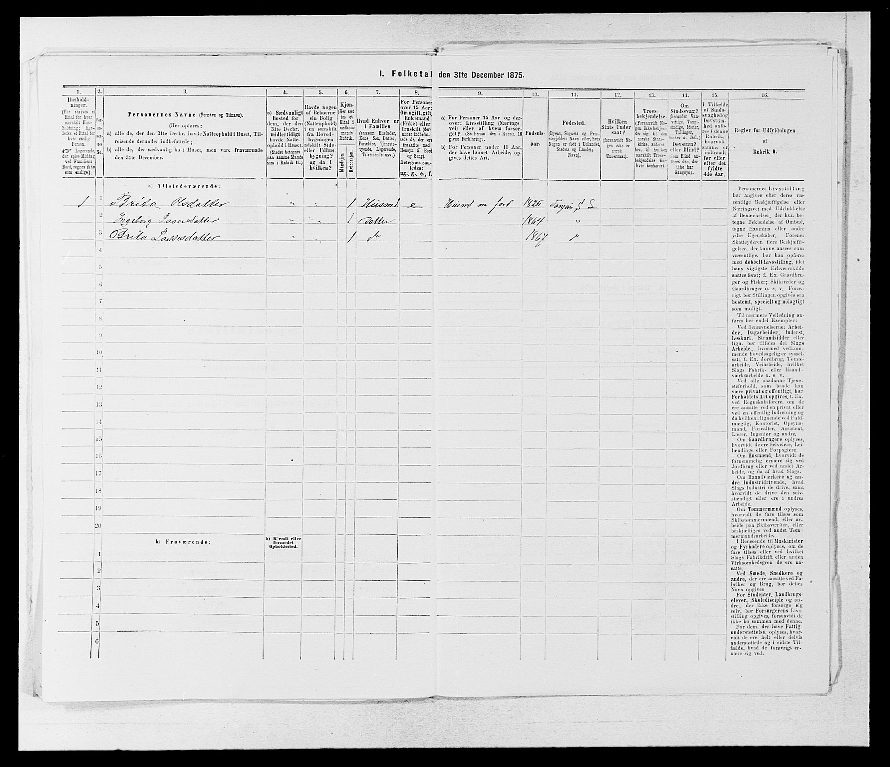 SAB, 1875 census for 1422P Lærdal, 1875, p. 636