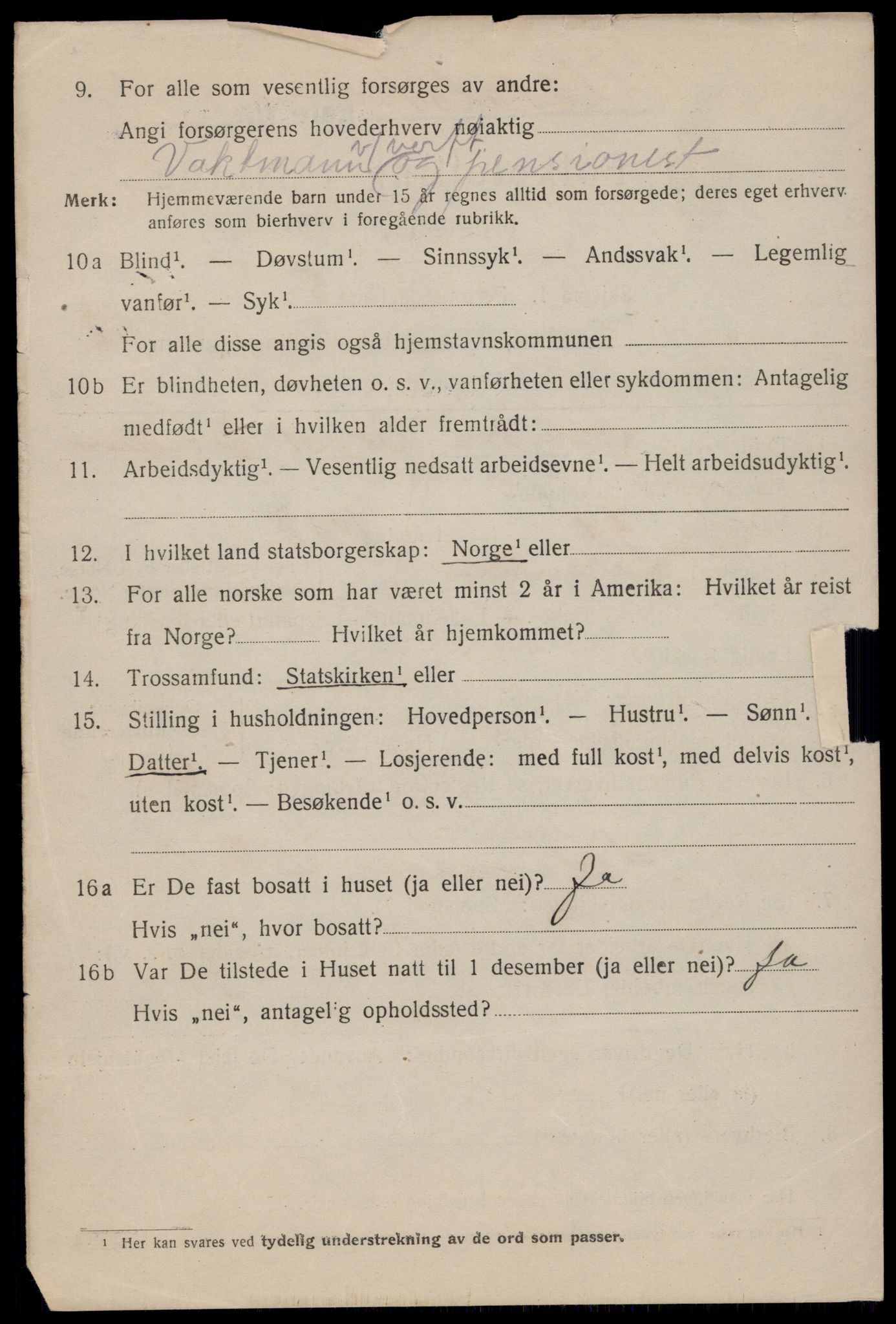 SAT, 1920 census for Trondheim, 1920, p. 125339