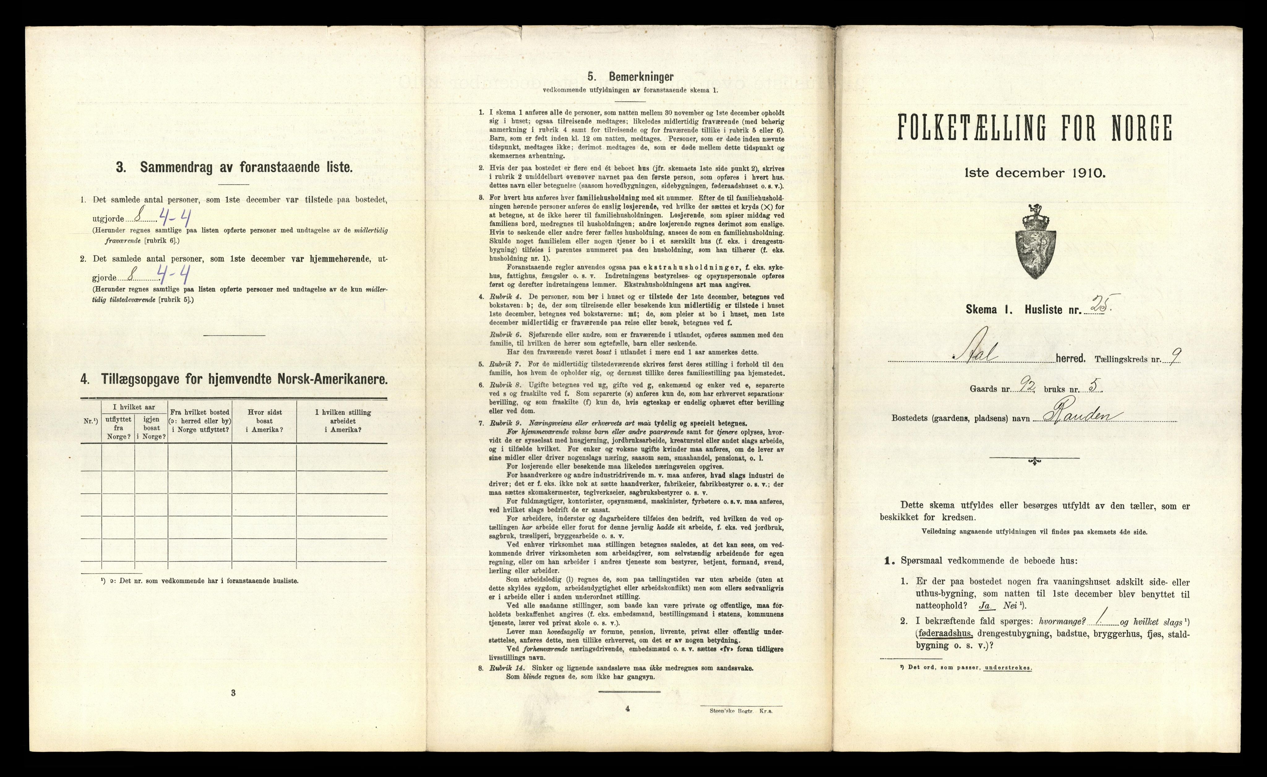 RA, 1910 census for Ål, 1910, p. 889