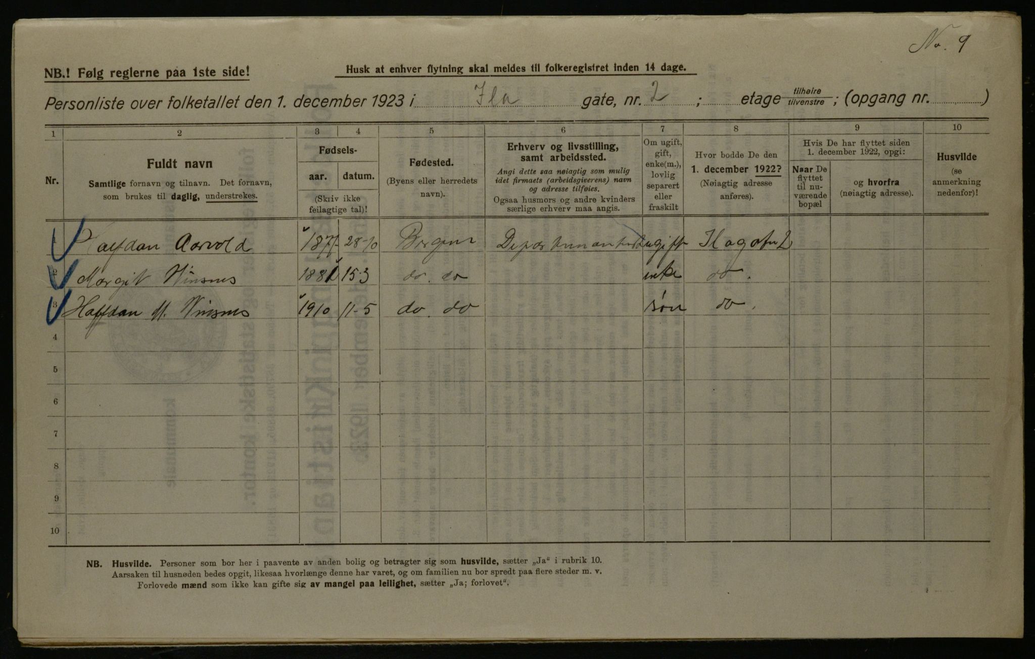 OBA, Municipal Census 1923 for Kristiania, 1923, p. 48336