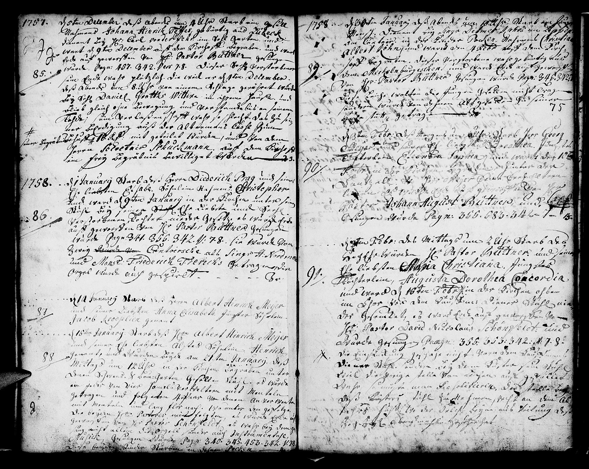 Mariakirken Sokneprestembete, AV/SAB-A-76901/H/Haa/L0001: Parish register (official) no. A 1, 1740-1784, p. 75