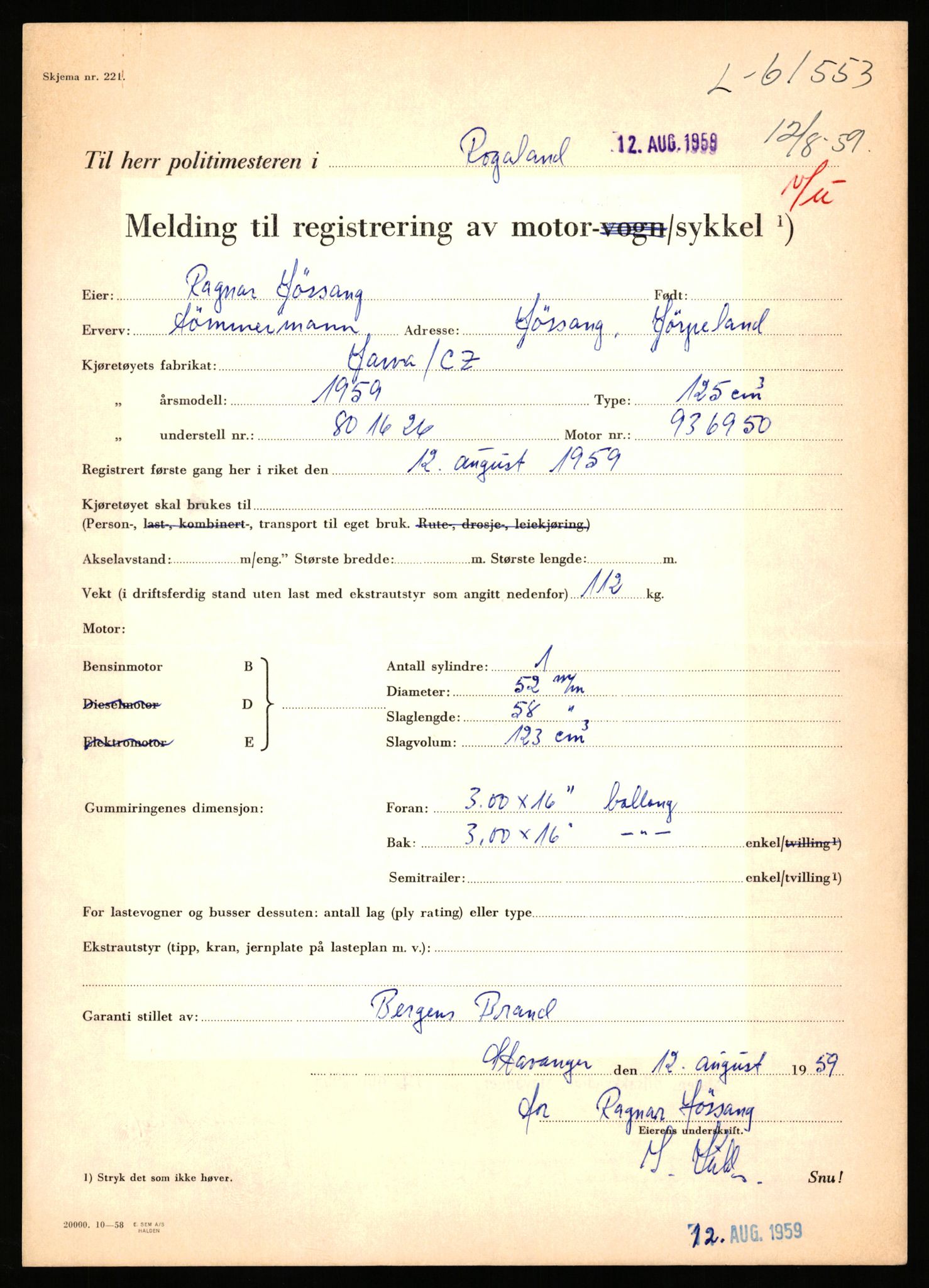 Stavanger trafikkstasjon, AV/SAST-A-101942/0/F/L0061: L-61300 - L-61999, 1930-1971, p. 851