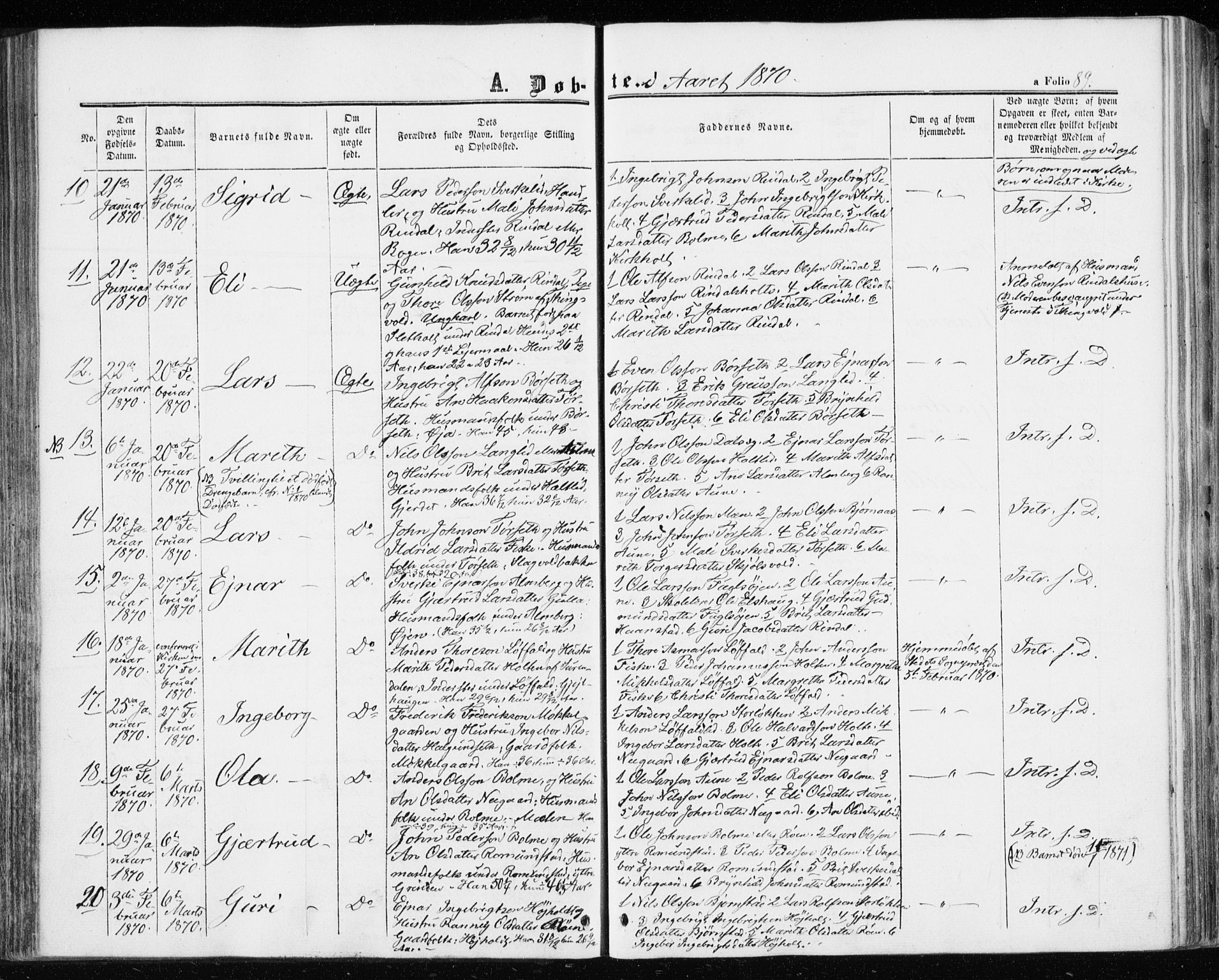 Ministerialprotokoller, klokkerbøker og fødselsregistre - Møre og Romsdal, AV/SAT-A-1454/598/L1067: Parish register (official) no. 598A01, 1858-1871, p. 89