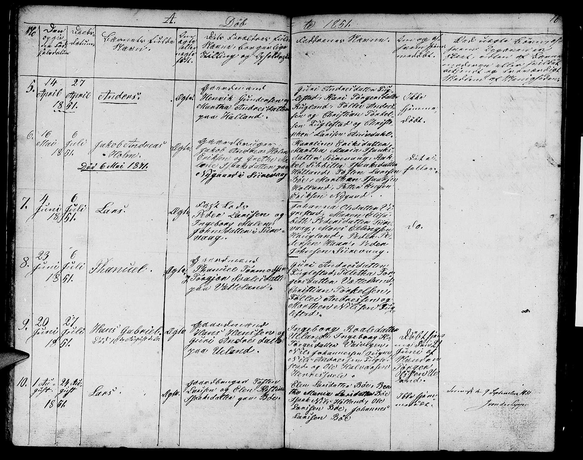 Eigersund sokneprestkontor, AV/SAST-A-101807/S09/L0003: Parish register (copy) no. B 3, 1846-1875, p. 16