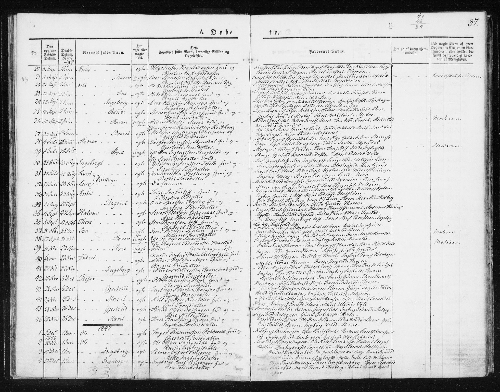 Ministerialprotokoller, klokkerbøker og fødselsregistre - Sør-Trøndelag, SAT/A-1456/674/L0869: Parish register (official) no. 674A01, 1829-1860, p. 37